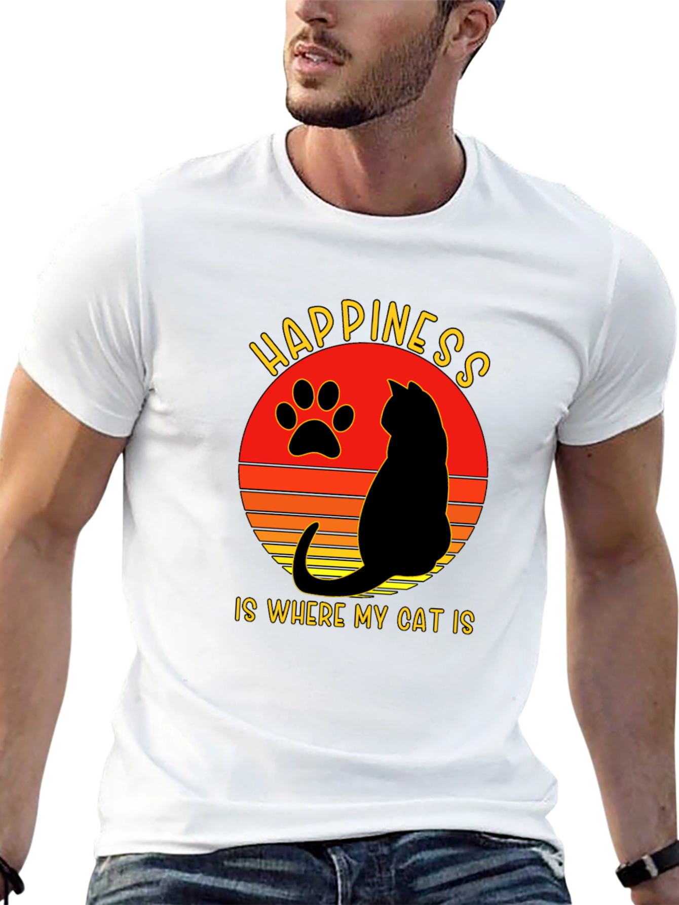 Happiness is Where My Cat Is T-Shirt