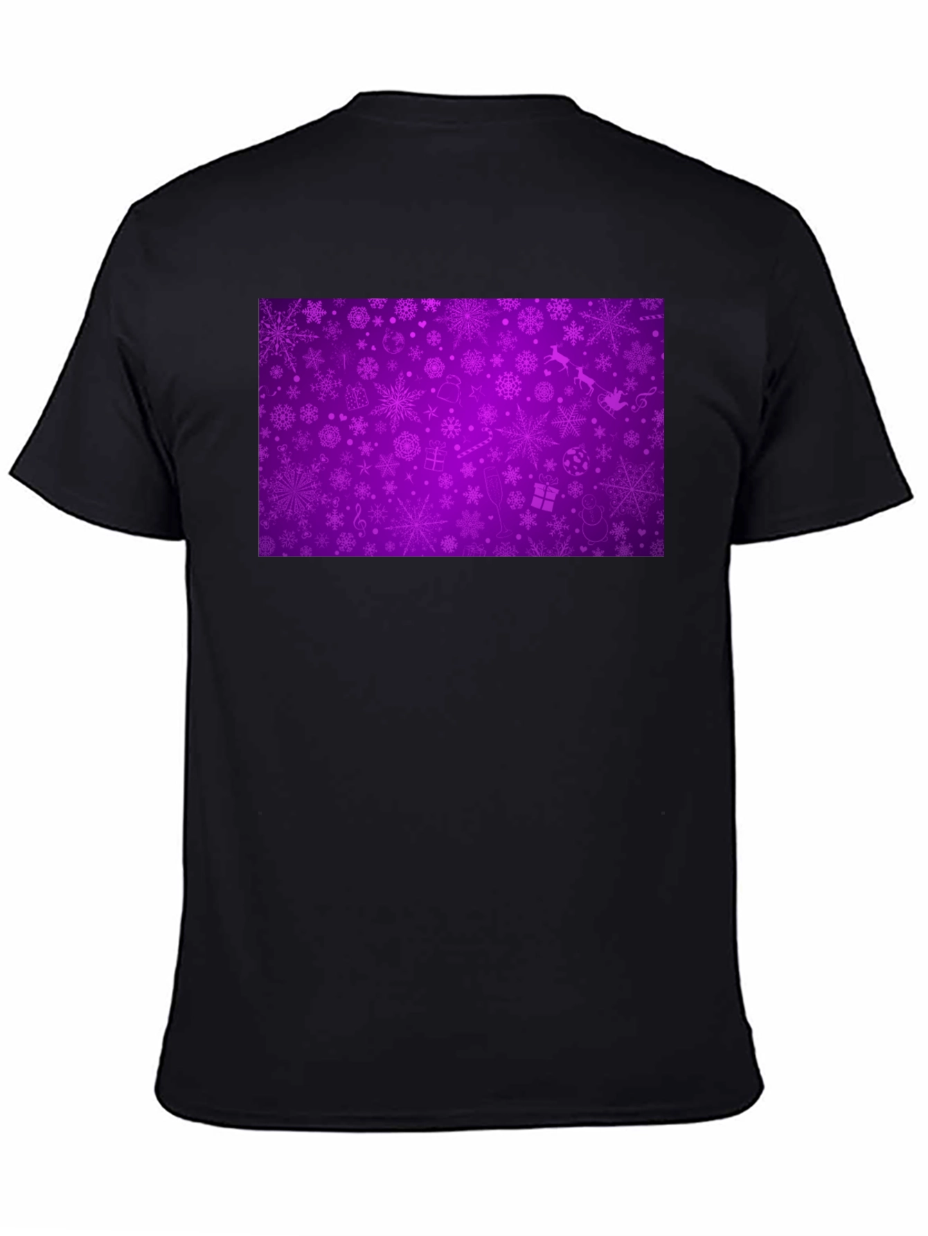 Festive Purple Snowflake Pattern T-Shirt
