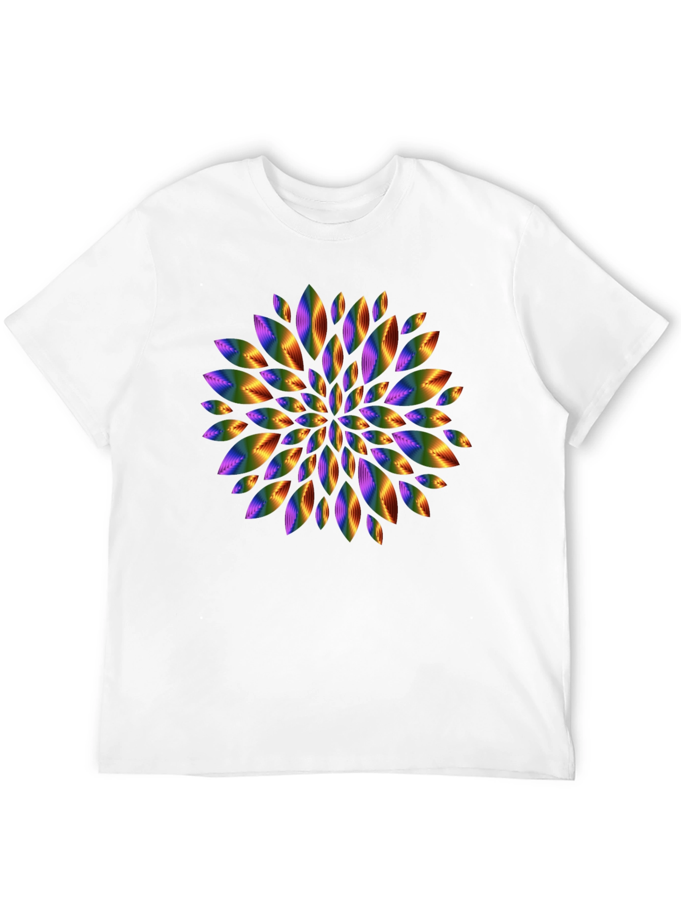 Rainbow Floral Graphic Black T-Shirt
