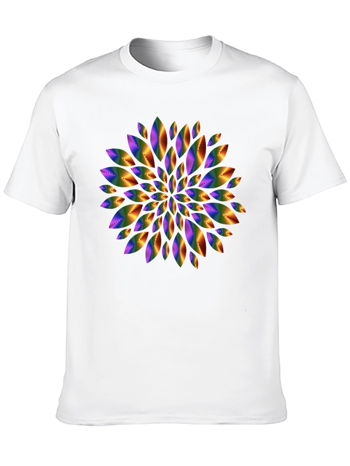 Rainbow Floral Graphic Black T-Shirt