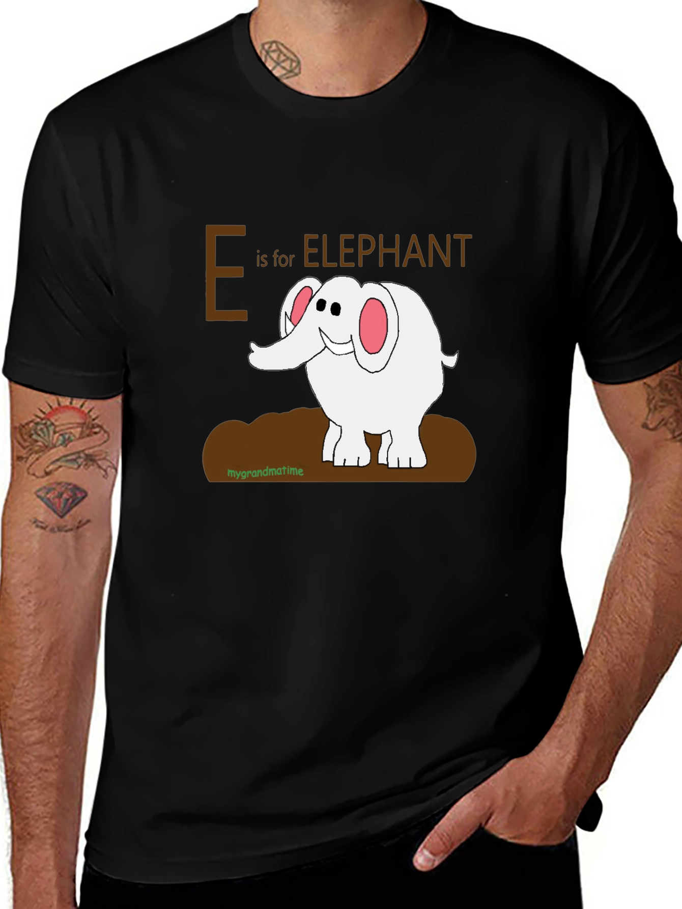 E is for Elephant Graphic T-Shirt