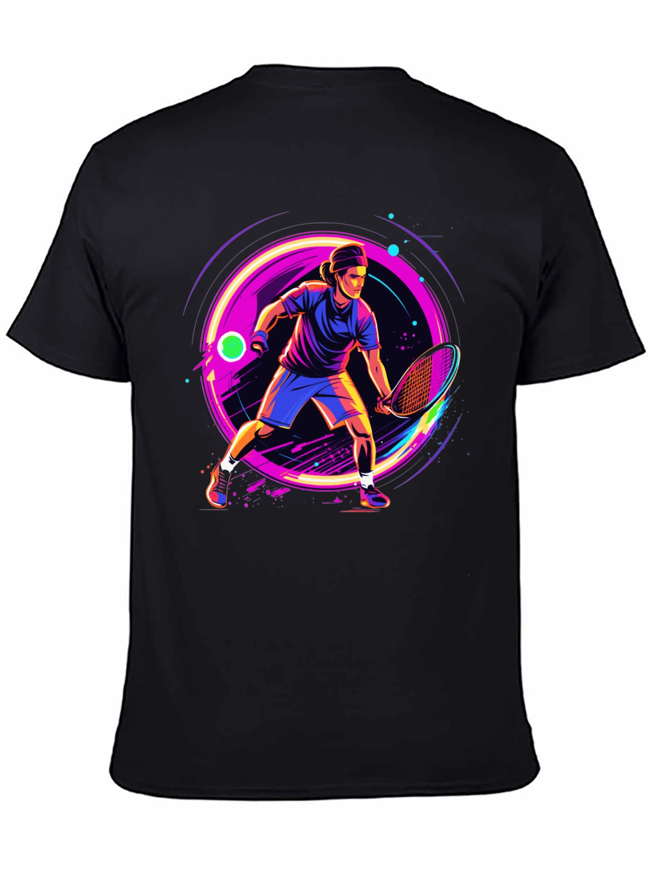 Retro Tennis Player Graphic T-Shirt