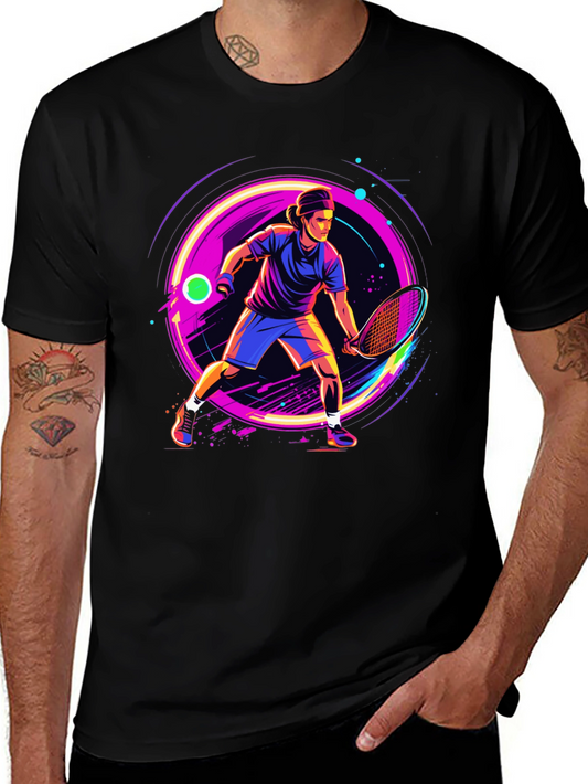 Retro Tennis Player Graphic T-Shirt