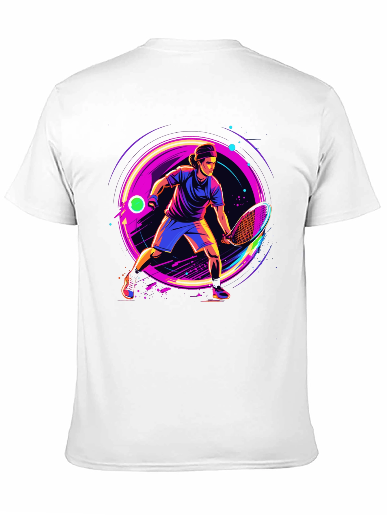 Retro Tennis Player Graphic T-Shirt