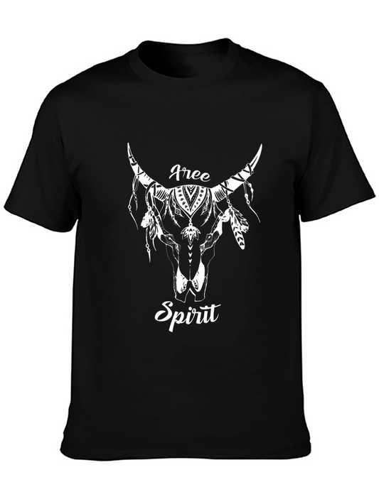 Free Spirit Bull Skull Graphic Tee