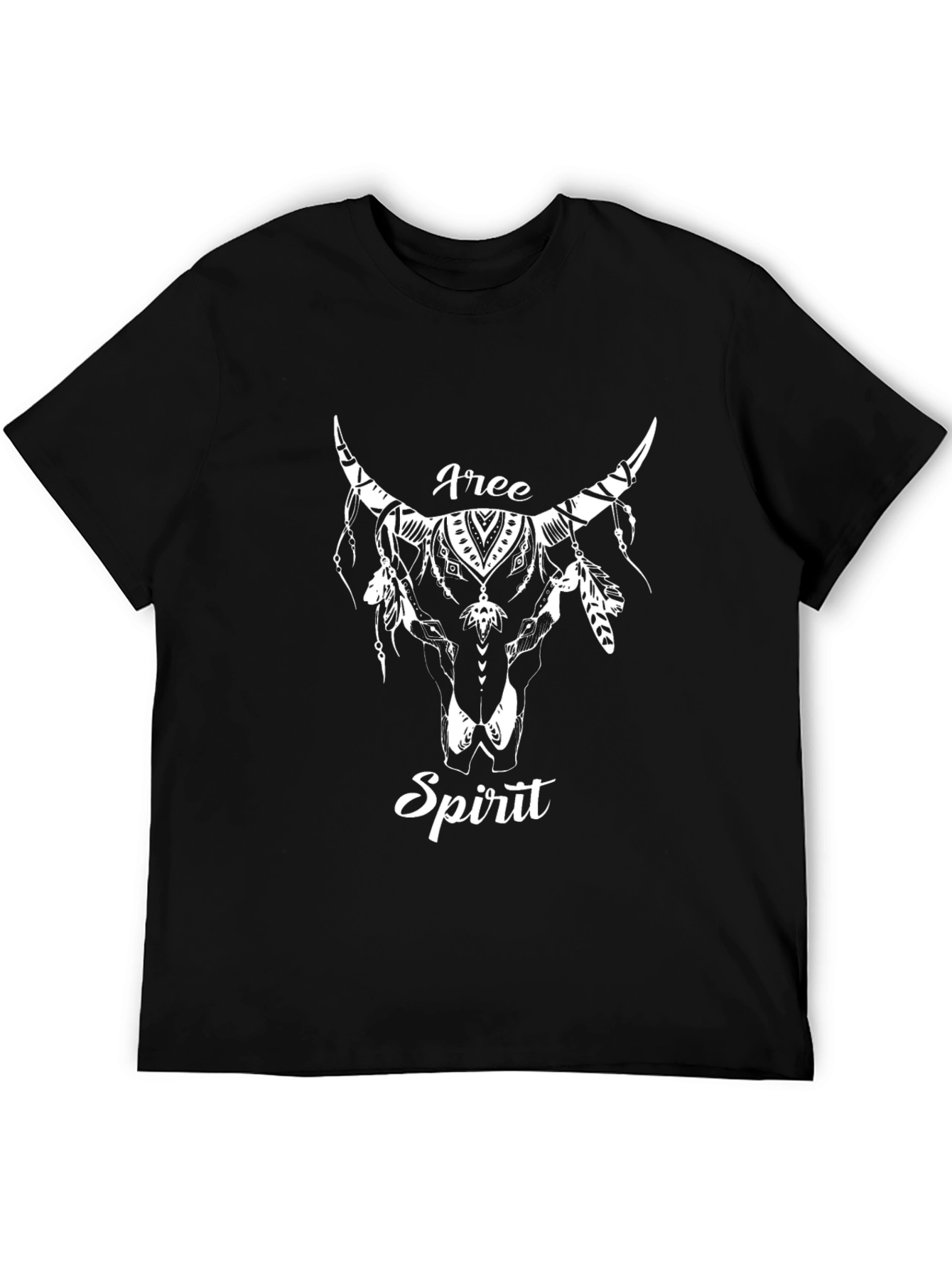 Free Spirit Bull Skull Graphic Tee