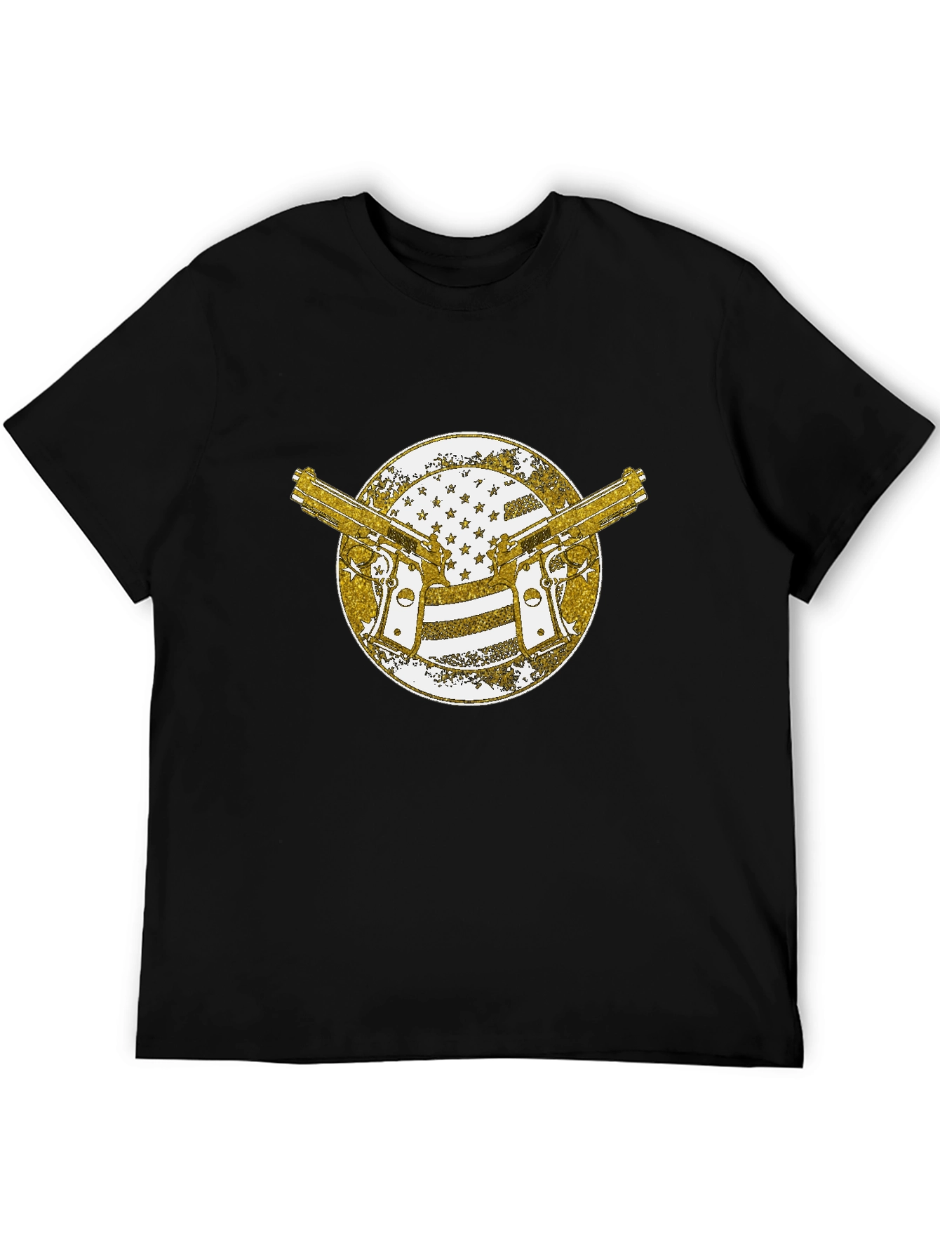 Guns & American Flag Graphic T-Shirt