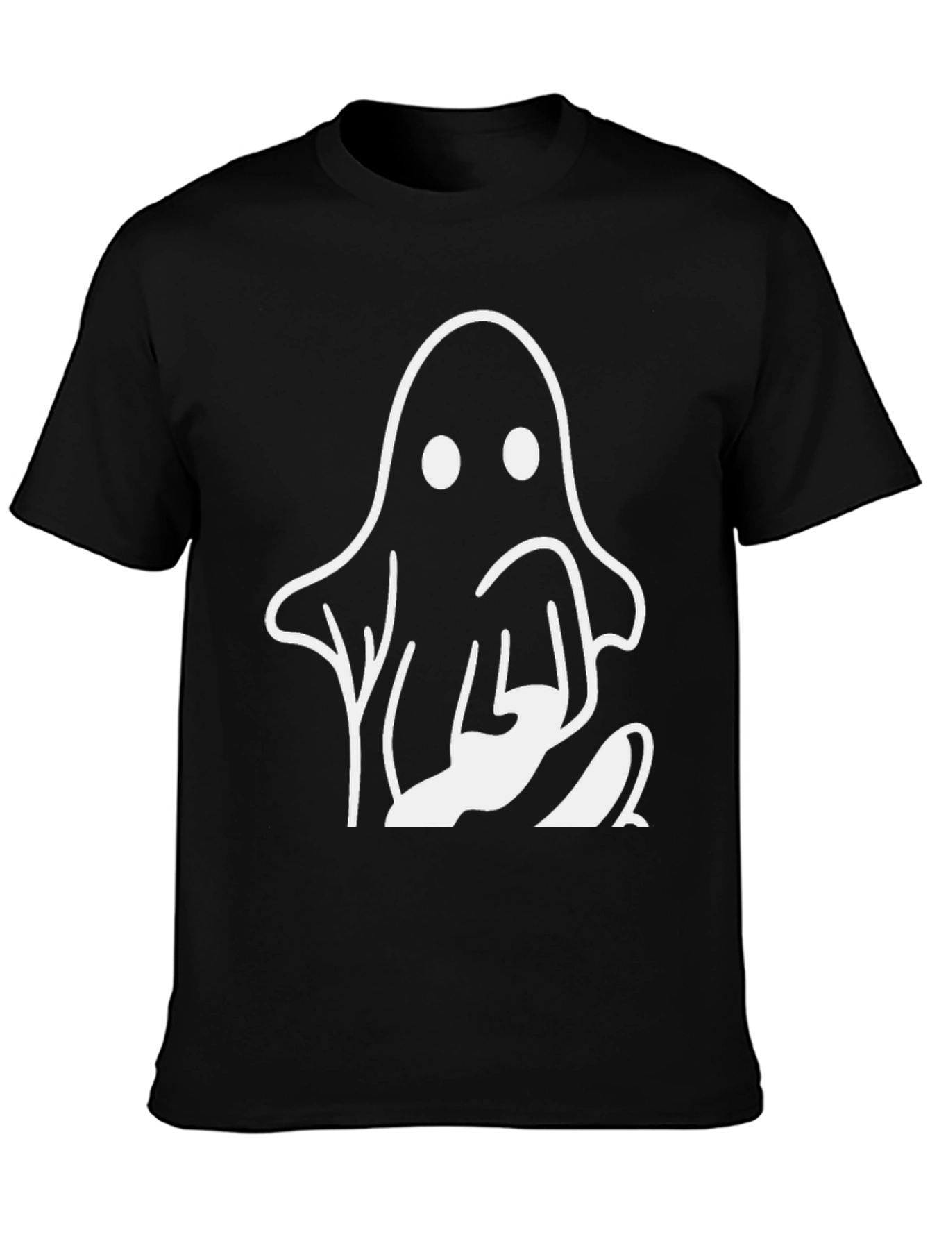 Ghost Graphic Print Black T-Shirt
