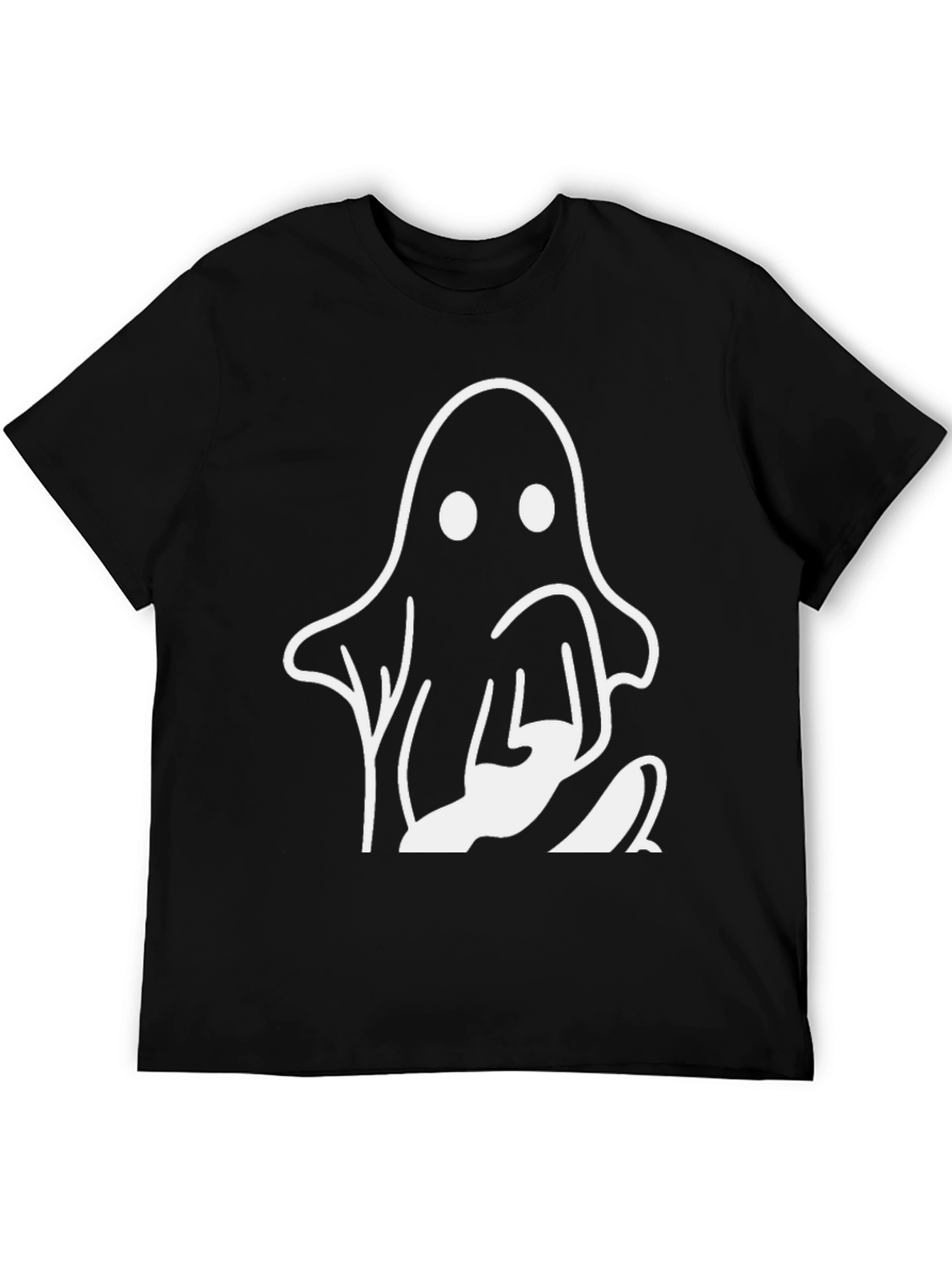 Ghost Graphic Print Black T-Shirt