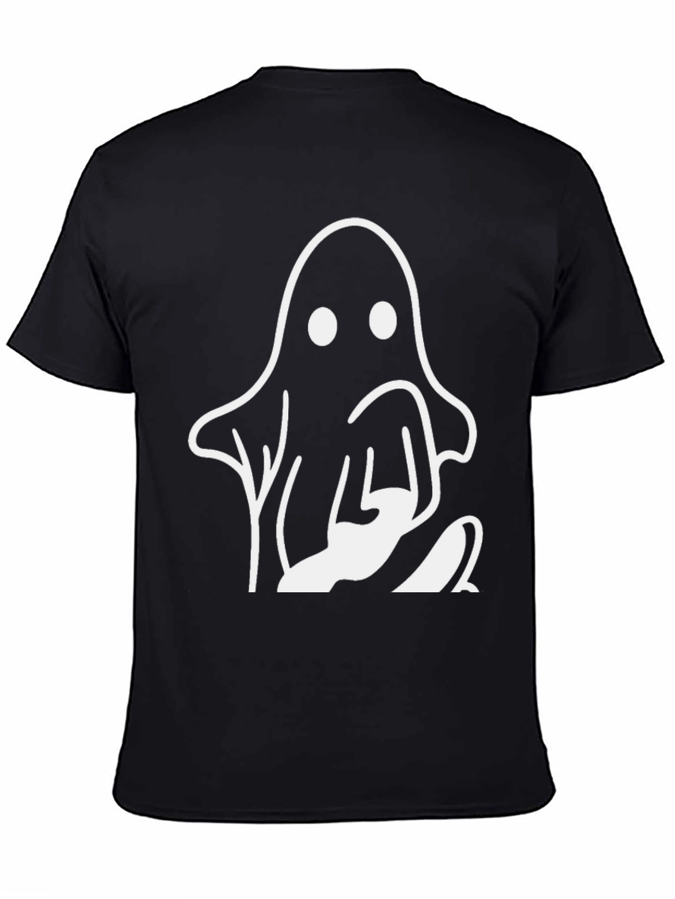 Ghost Graphic Print Black T-Shirt
