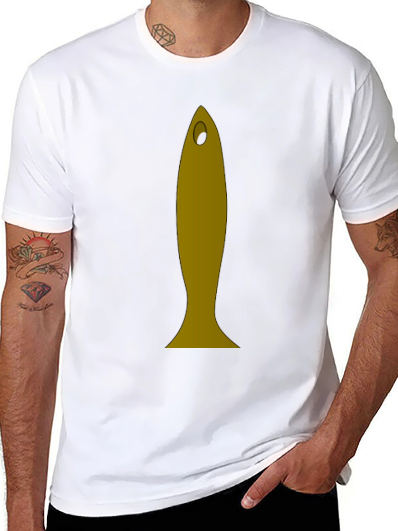 Funny Fish Graphic Tee - Black Cotton T-Shirt