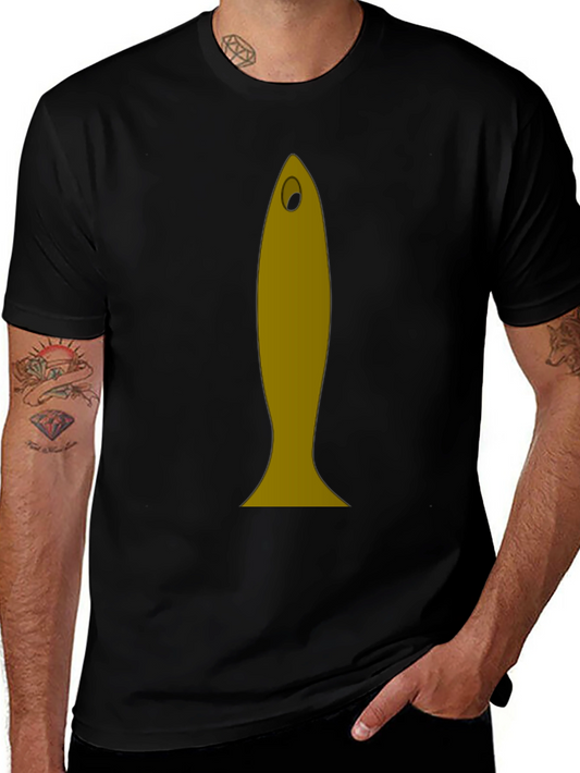 Funny Fish Graphic Tee - Black Cotton T-Shirt