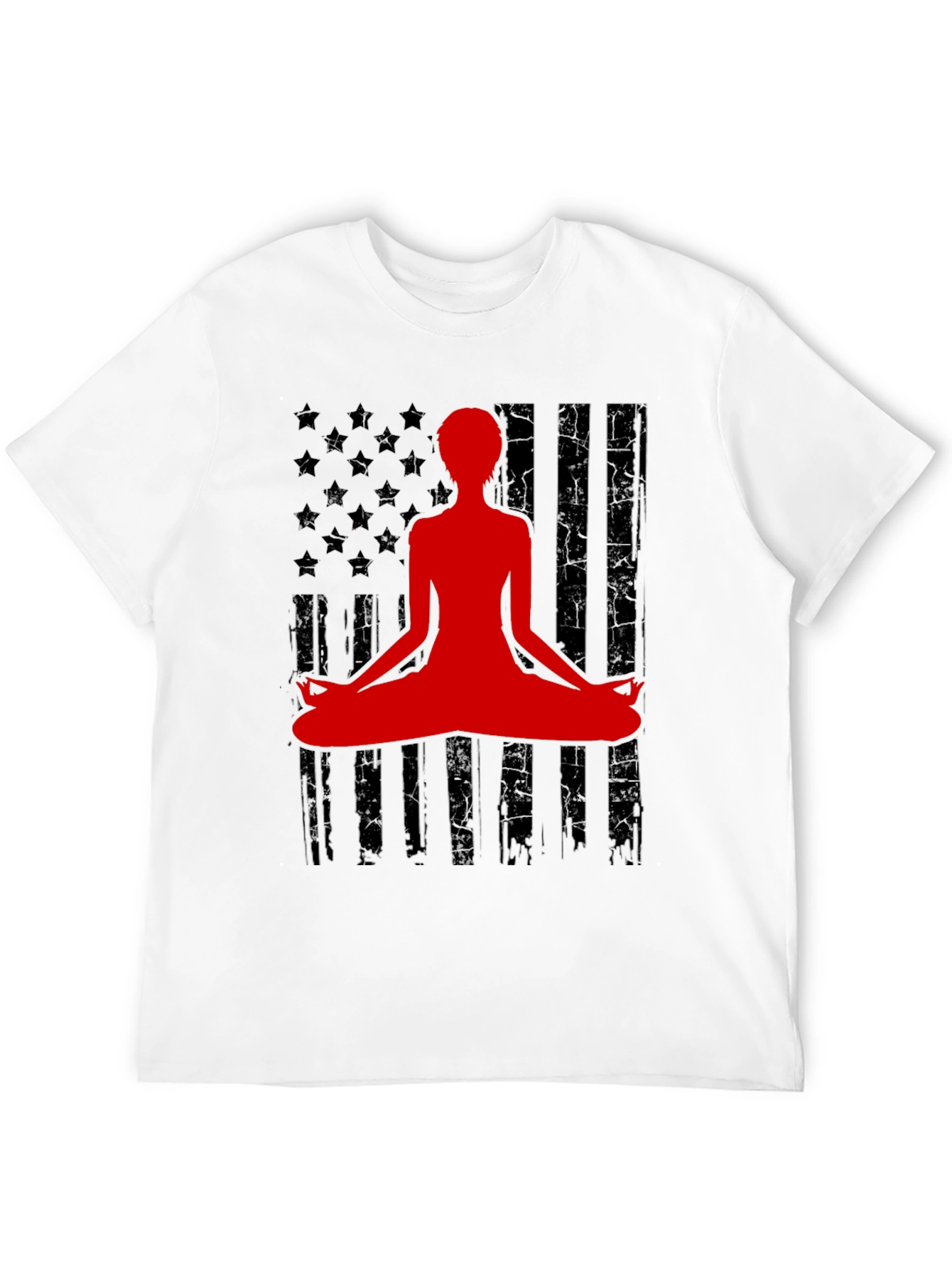 Yoga USA Flag Mens Graphic Tee - Black