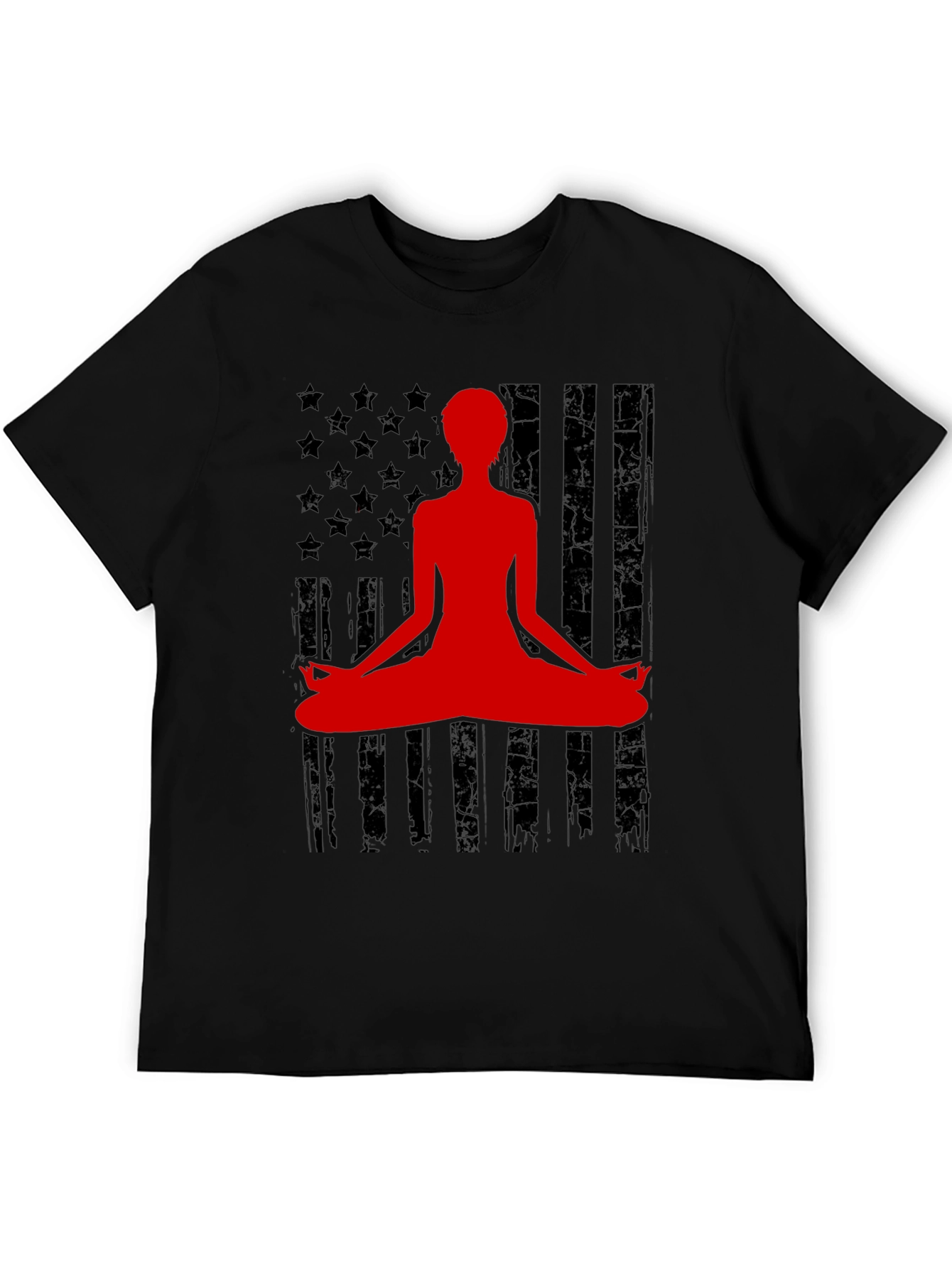 Yoga USA Flag Mens Graphic Tee - Black