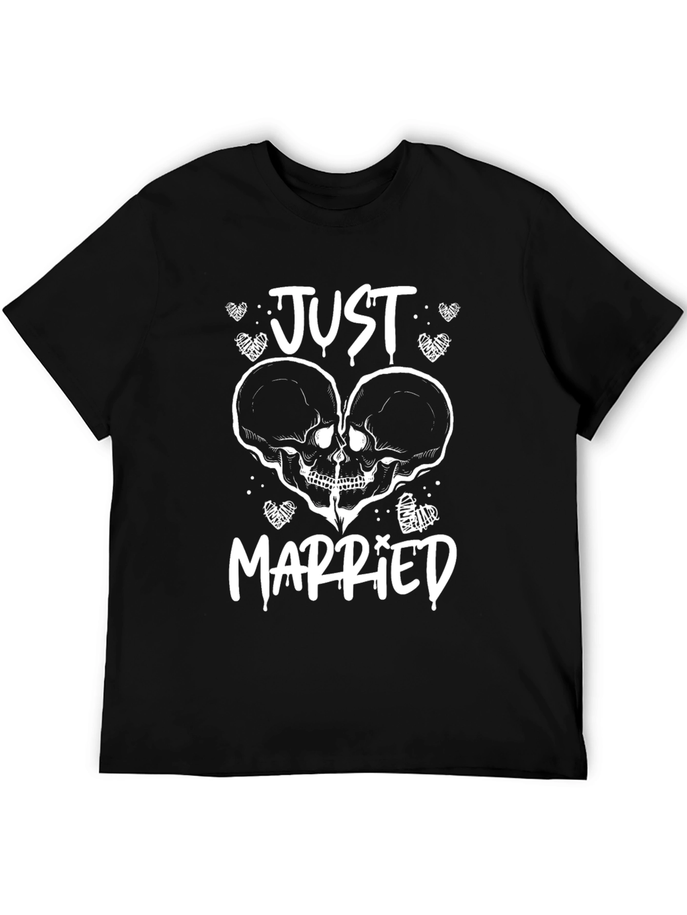 Just Married Skull T-Shirt - Romantic Gothic Tee