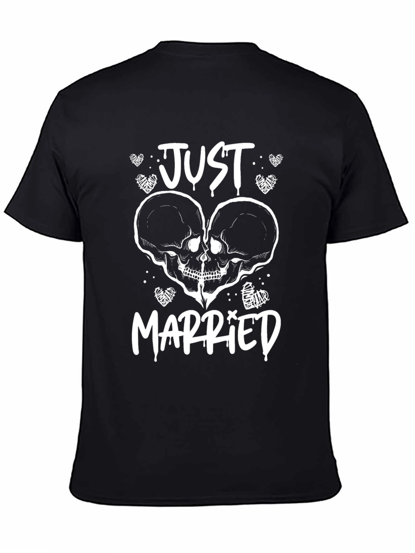Just Married Skull T-Shirt - Romantic Gothic Tee
