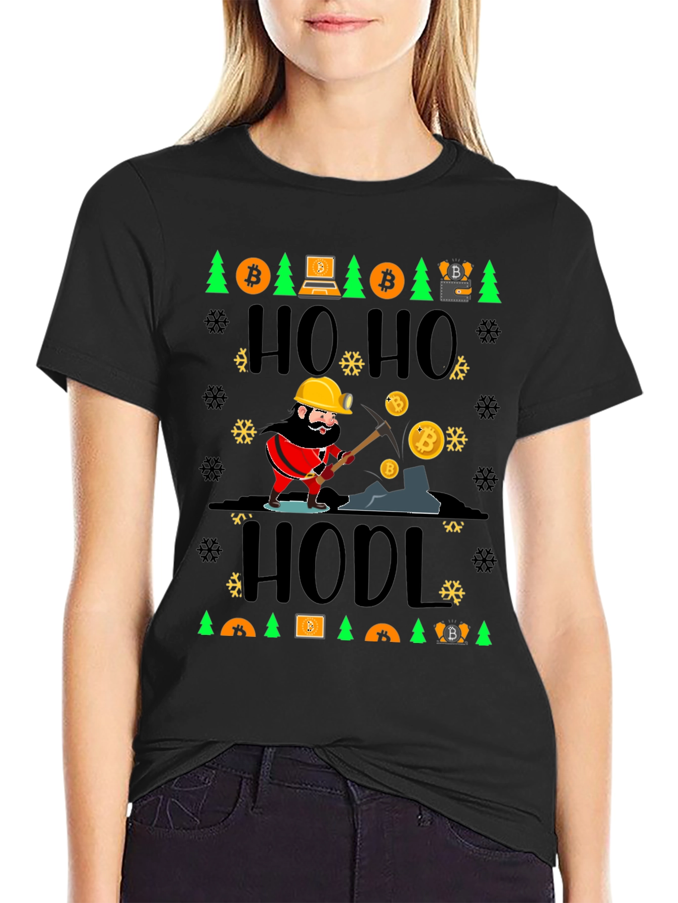 Bitcoin HODL Ugly Christmas Sweater T-Shirt