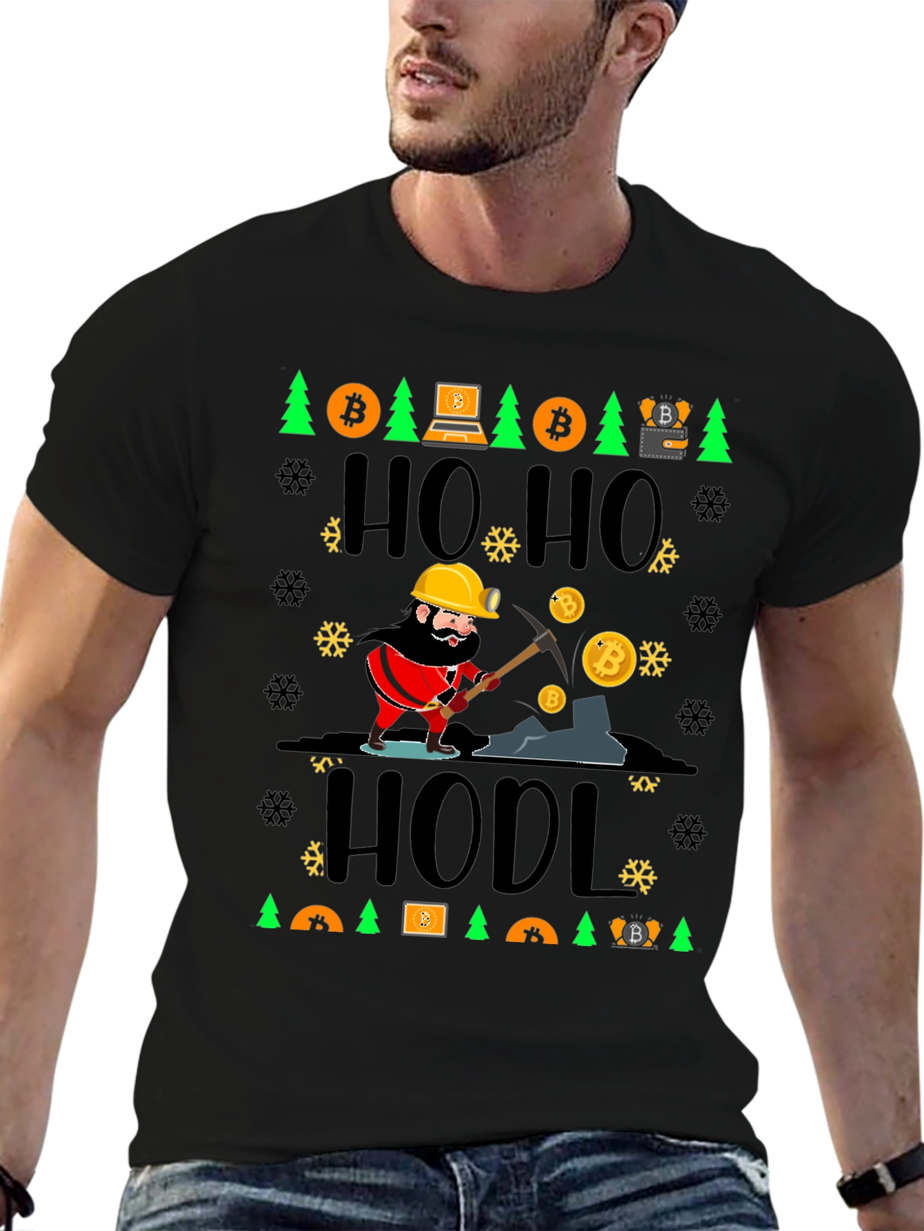 Bitcoin HODL Ugly Christmas Sweater T-Shirt