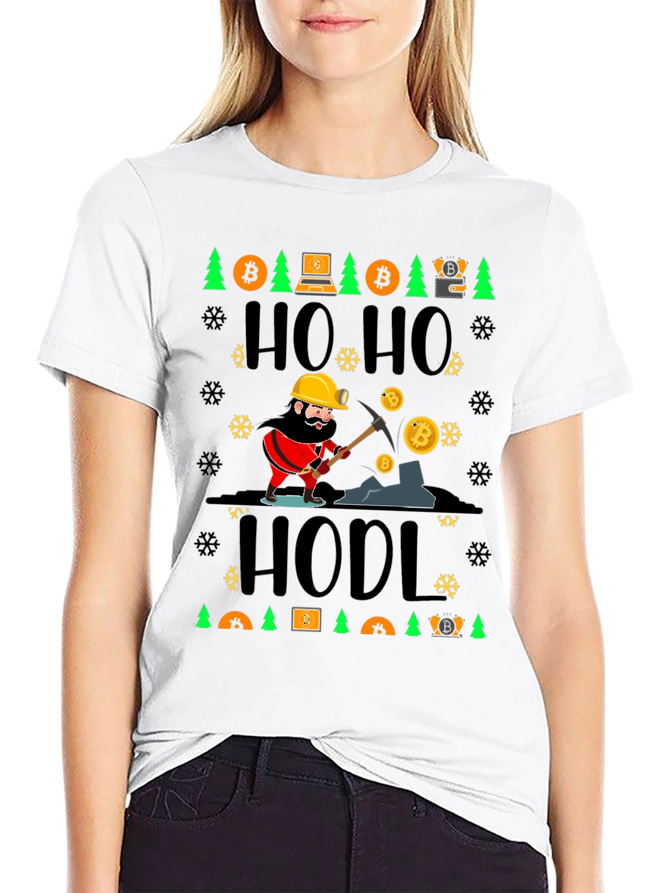 Bitcoin HODL Ugly Christmas Sweater T-Shirt