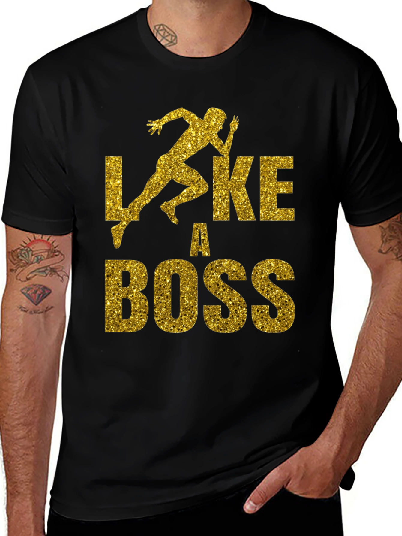 Like a Boss Graphic T-Shirt - Gold Print