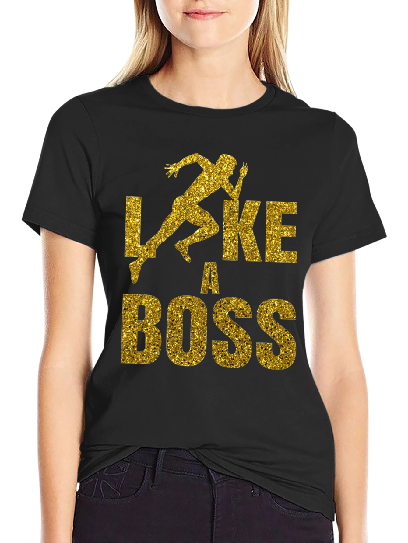 Like a Boss Graphic T-Shirt - Gold Print