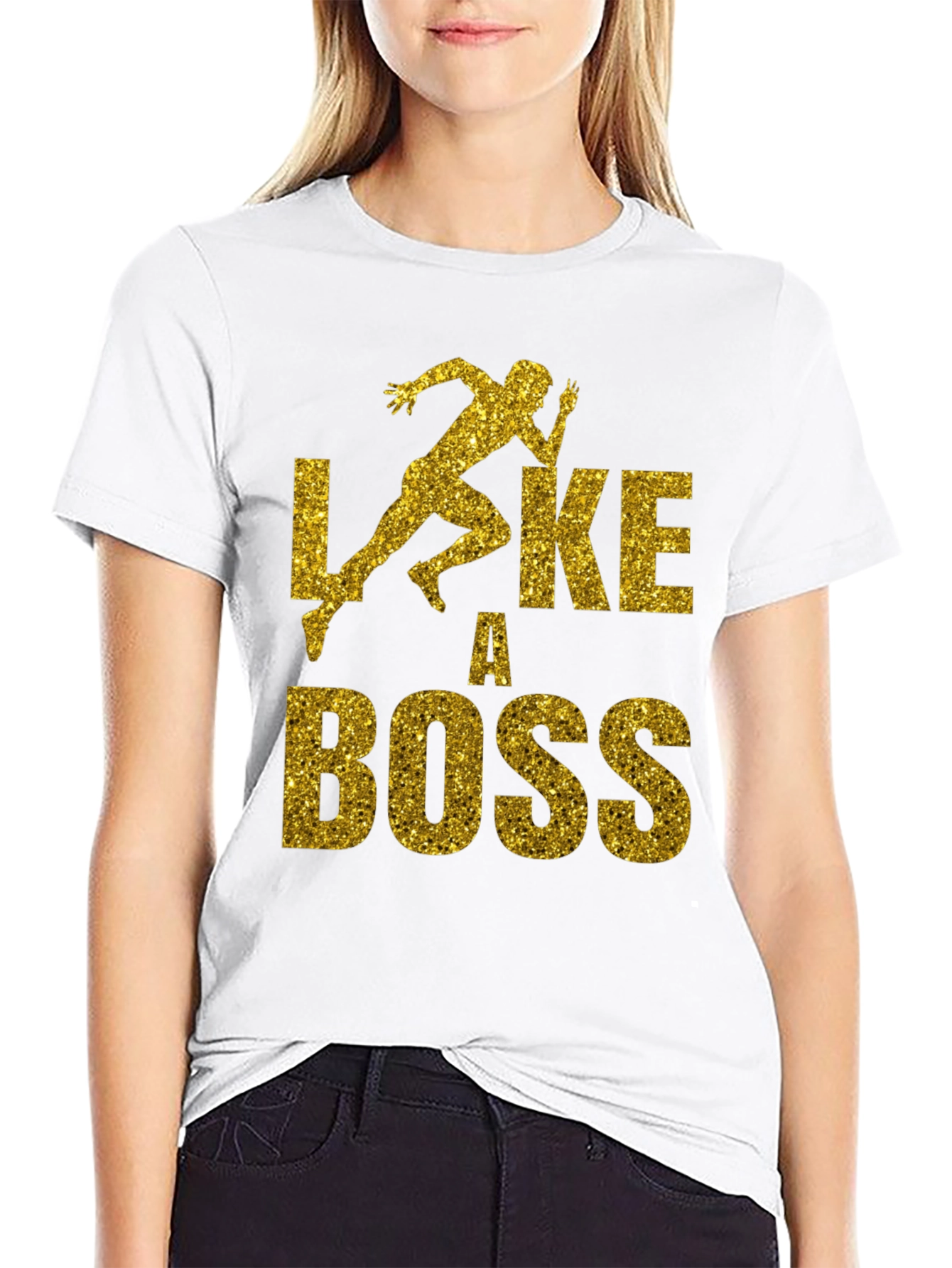 Like a Boss Graphic T-Shirt - Gold Print