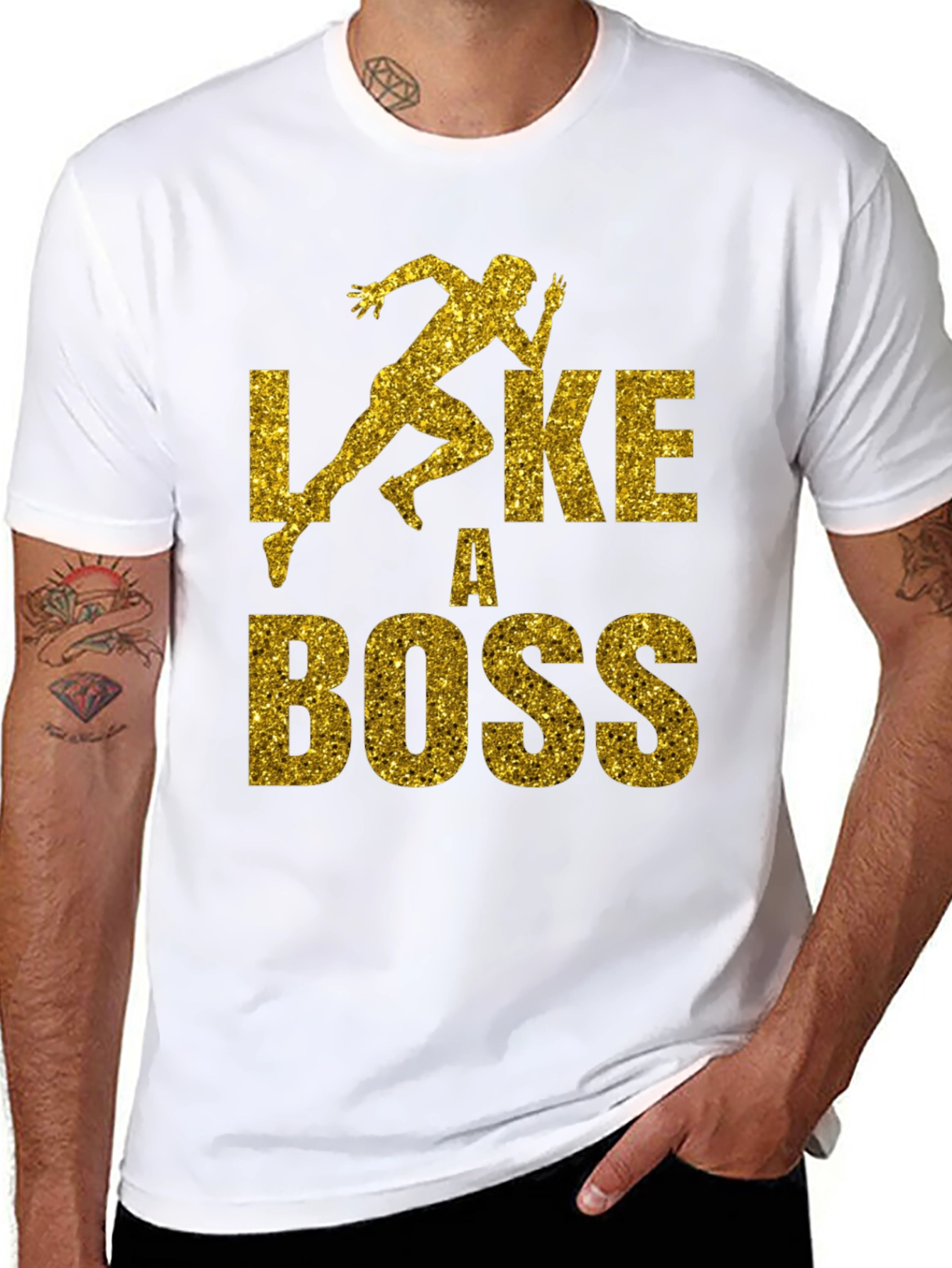 Like a Boss Graphic T-Shirt - Gold Print
