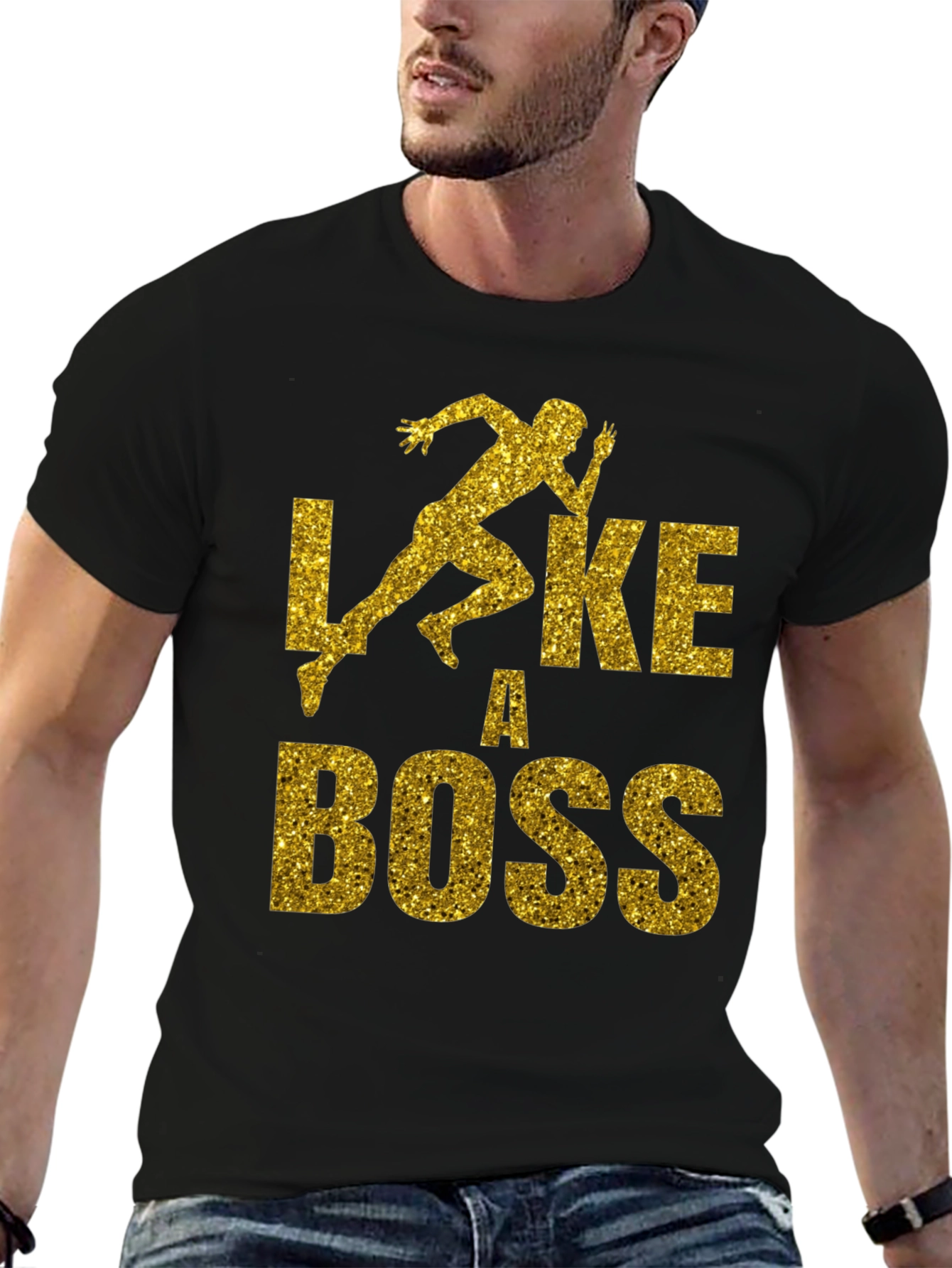 Like a Boss Graphic T-Shirt - Gold Print