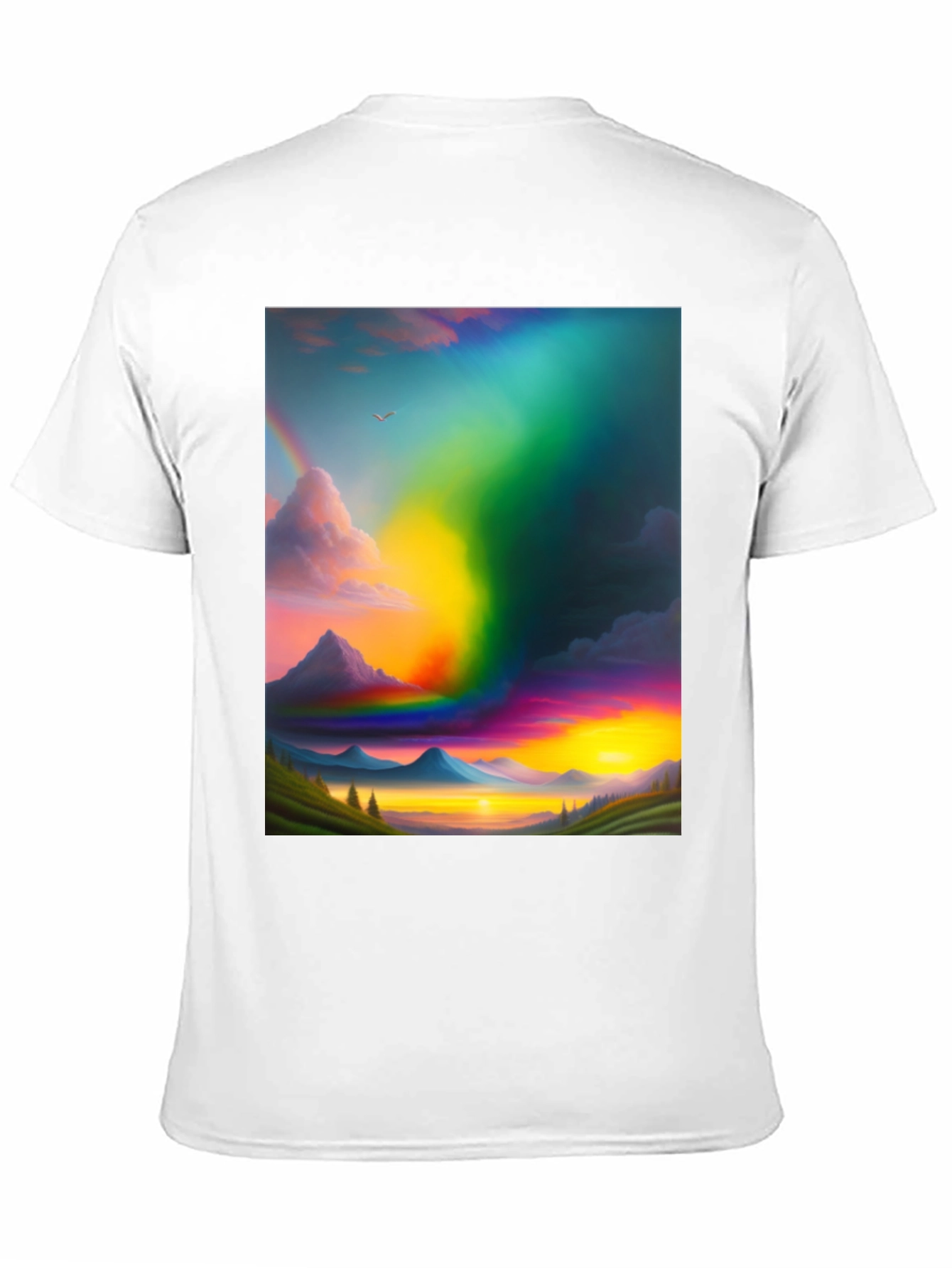 Rainbow Mountain Scene Graphic T-Shirt