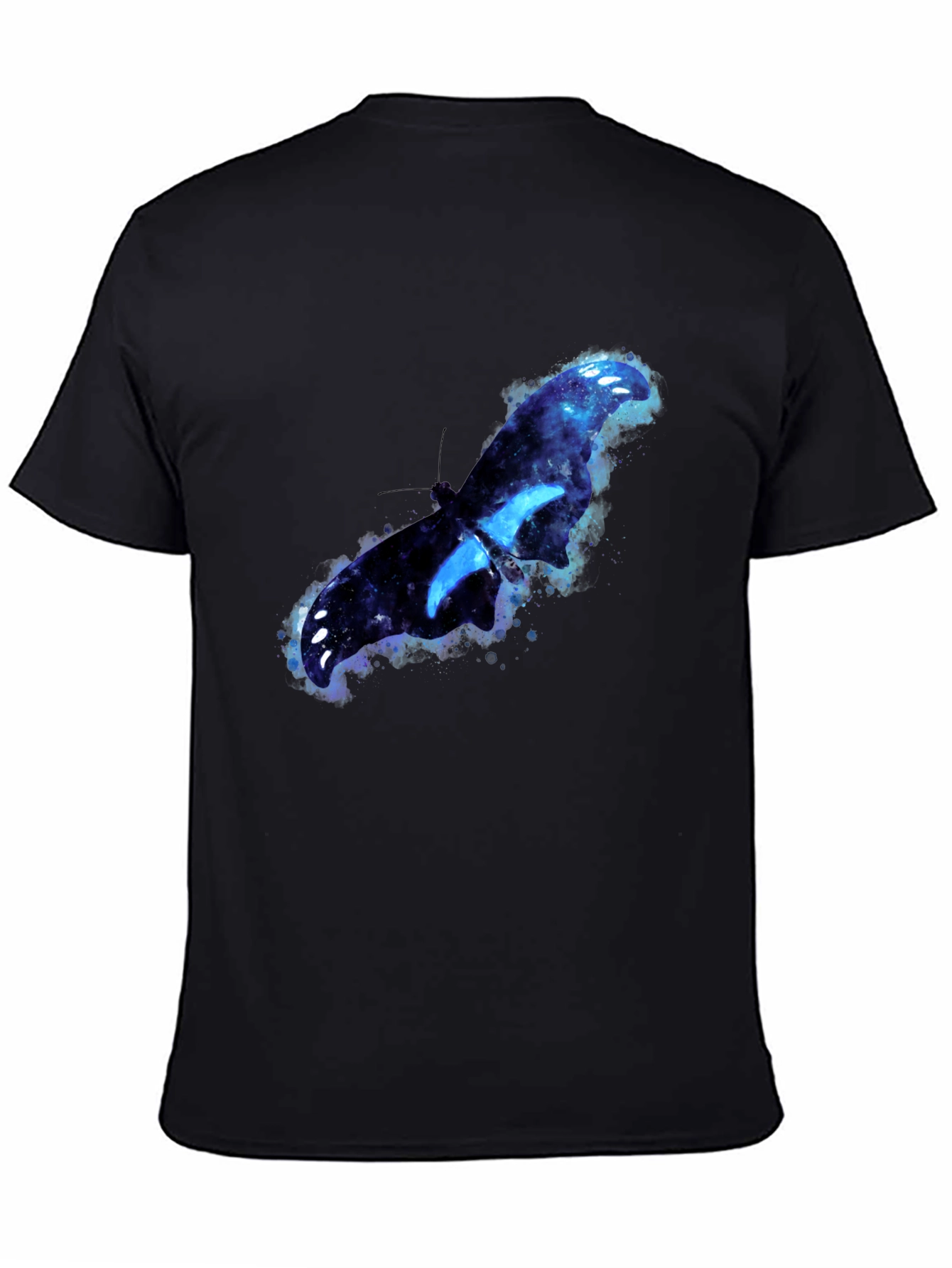 Galaxy Butterfly Graphic Tee - Stylish Mens Black T-Shirt