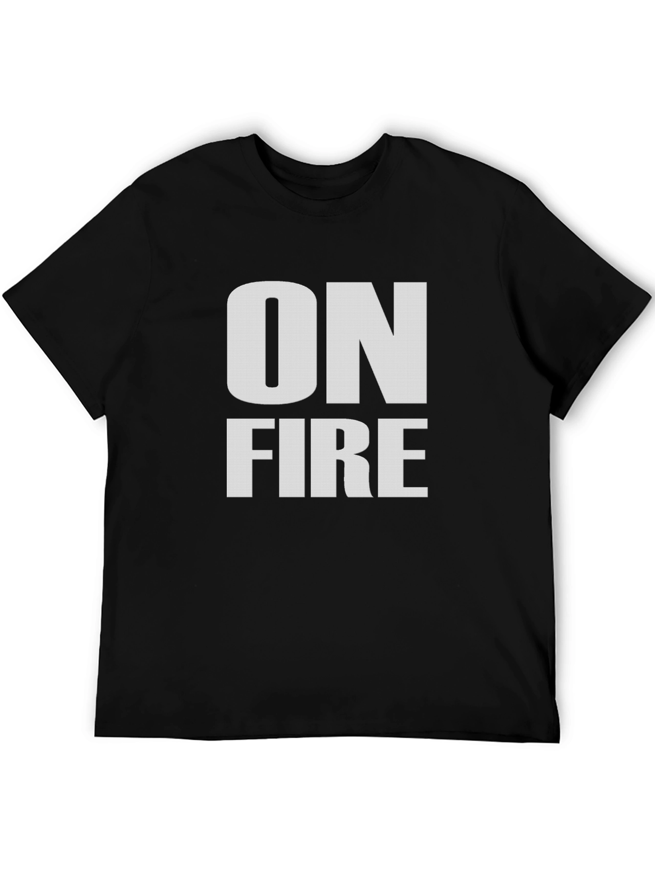On Fire Graphic Tee - Black Cotton T-Shirt