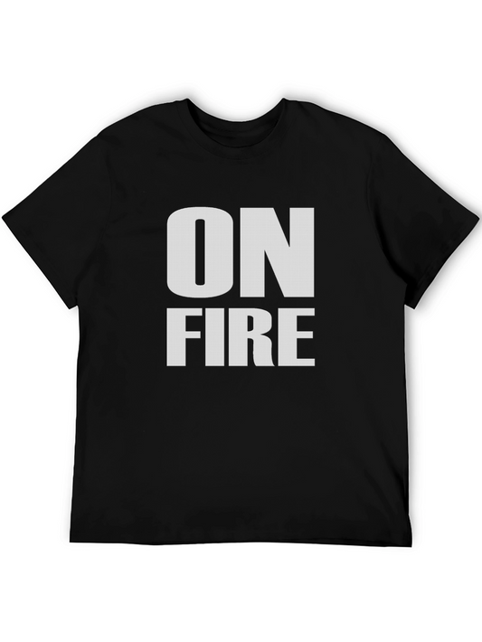 On Fire Graphic Tee - Black Cotton T-Shirt