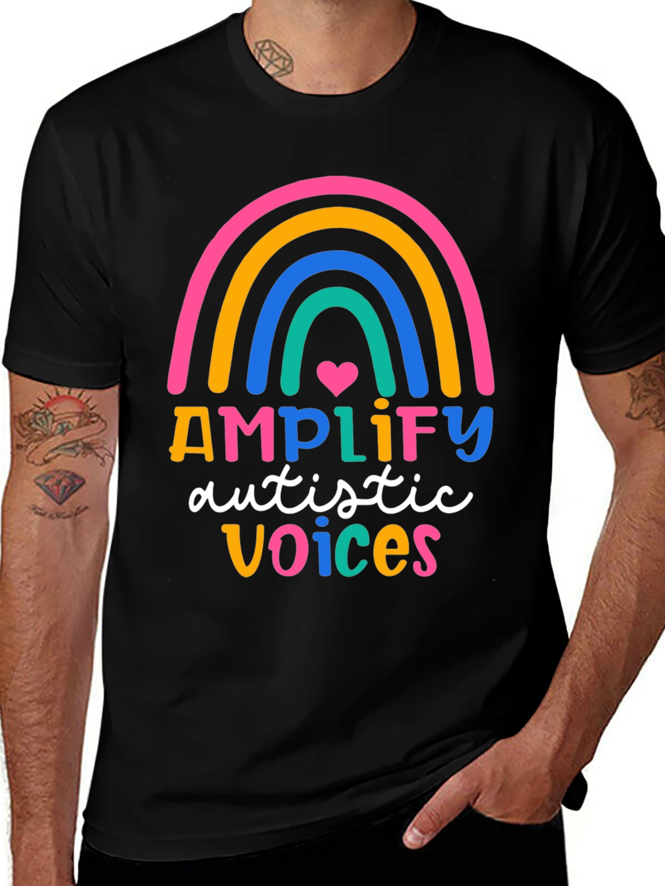 Amplify Autistic Voices Rainbow Tee