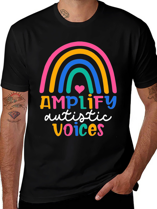 Amplify Autistic Voices Rainbow Tee