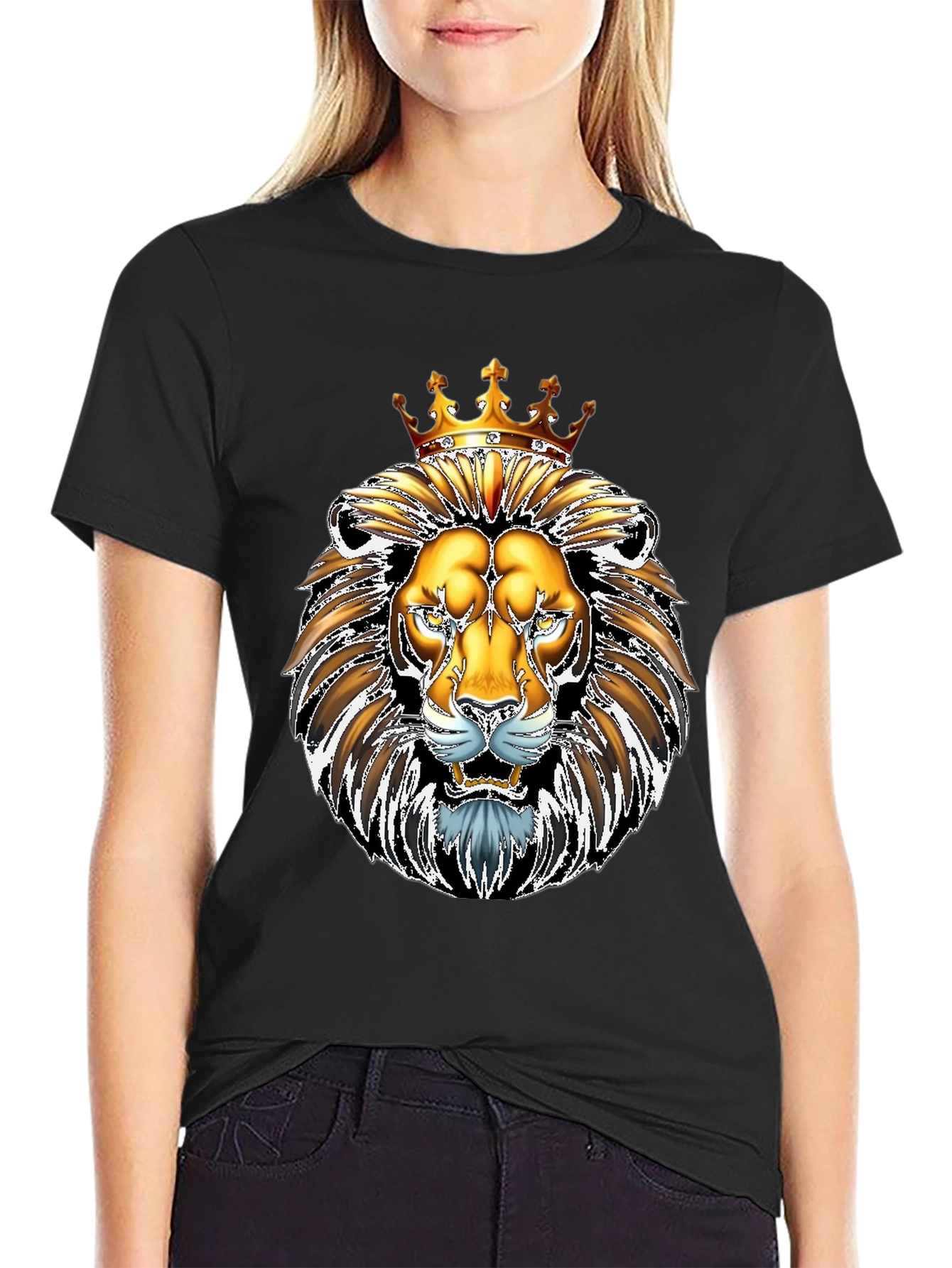 King Lion Graphic Tee - Majestic Animal Design
