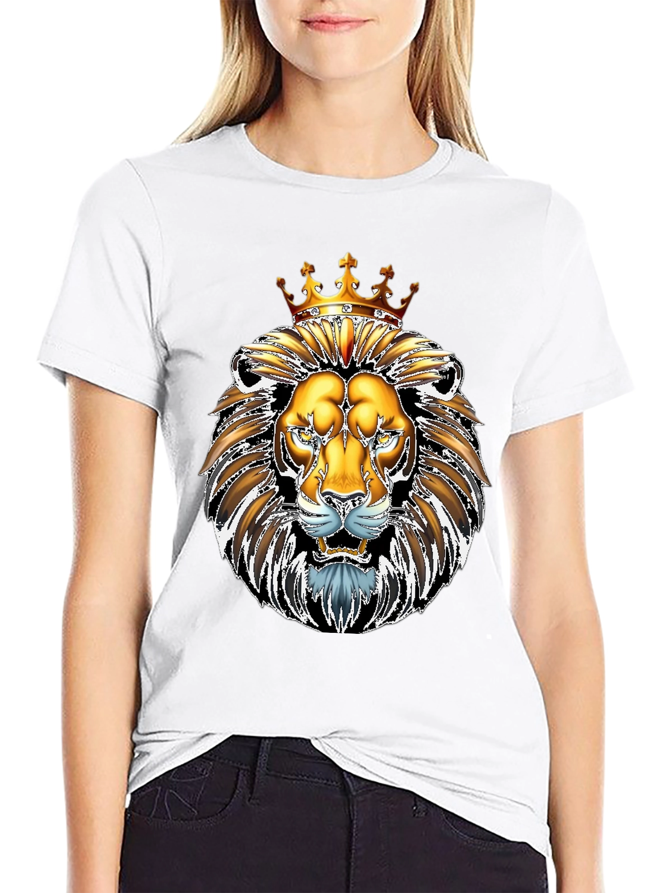 King Lion Graphic Tee - Majestic Animal Design