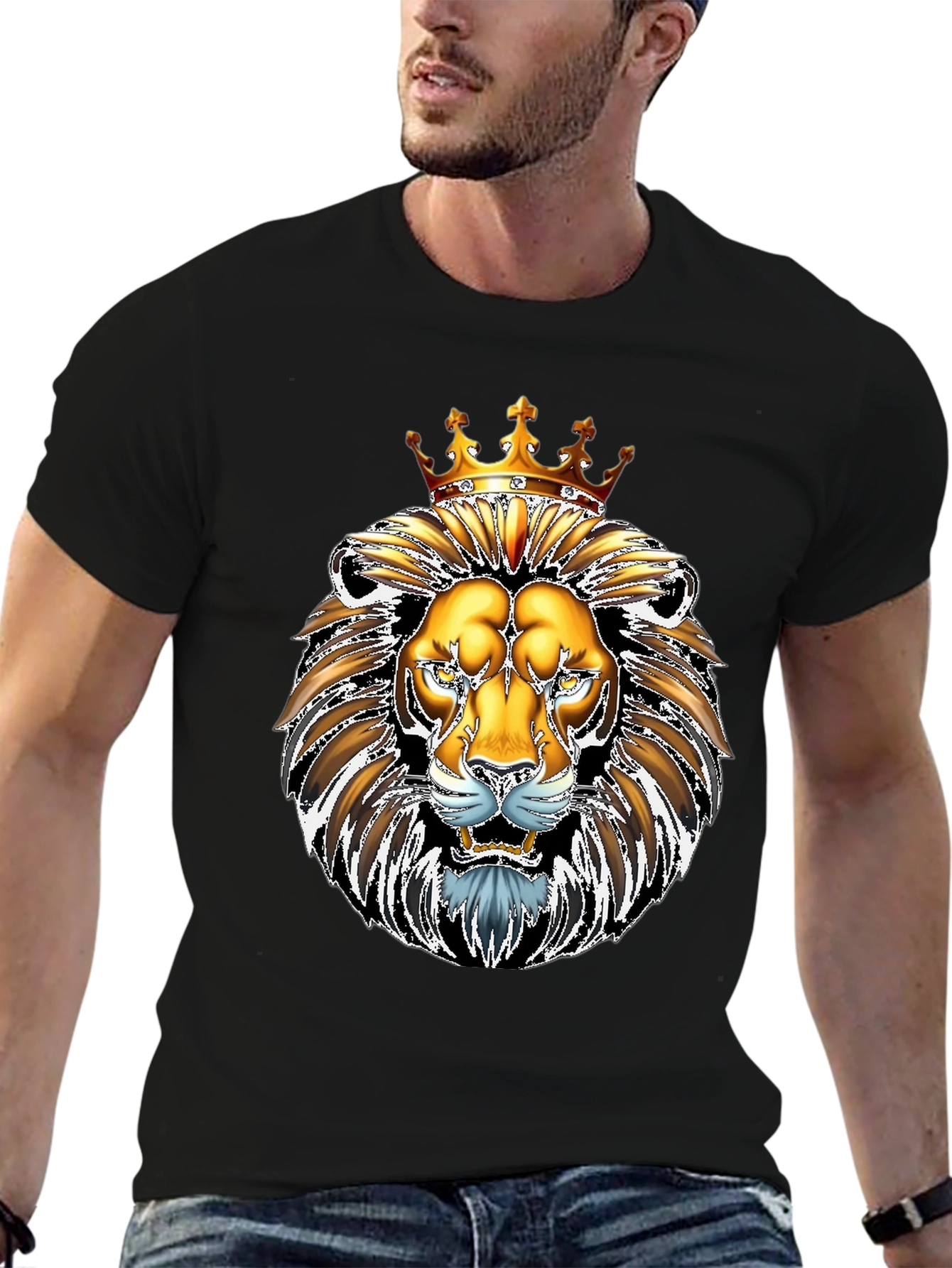 King Lion Graphic Tee - Majestic Animal Design