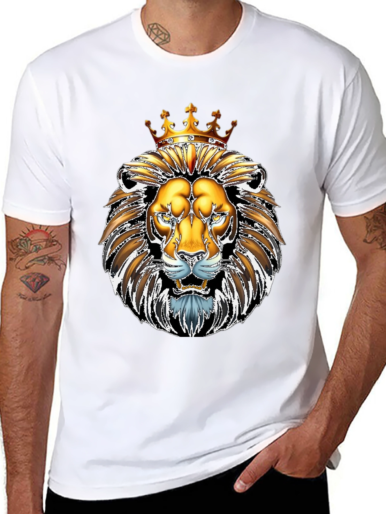 King Lion Graphic Tee - Majestic Animal Design