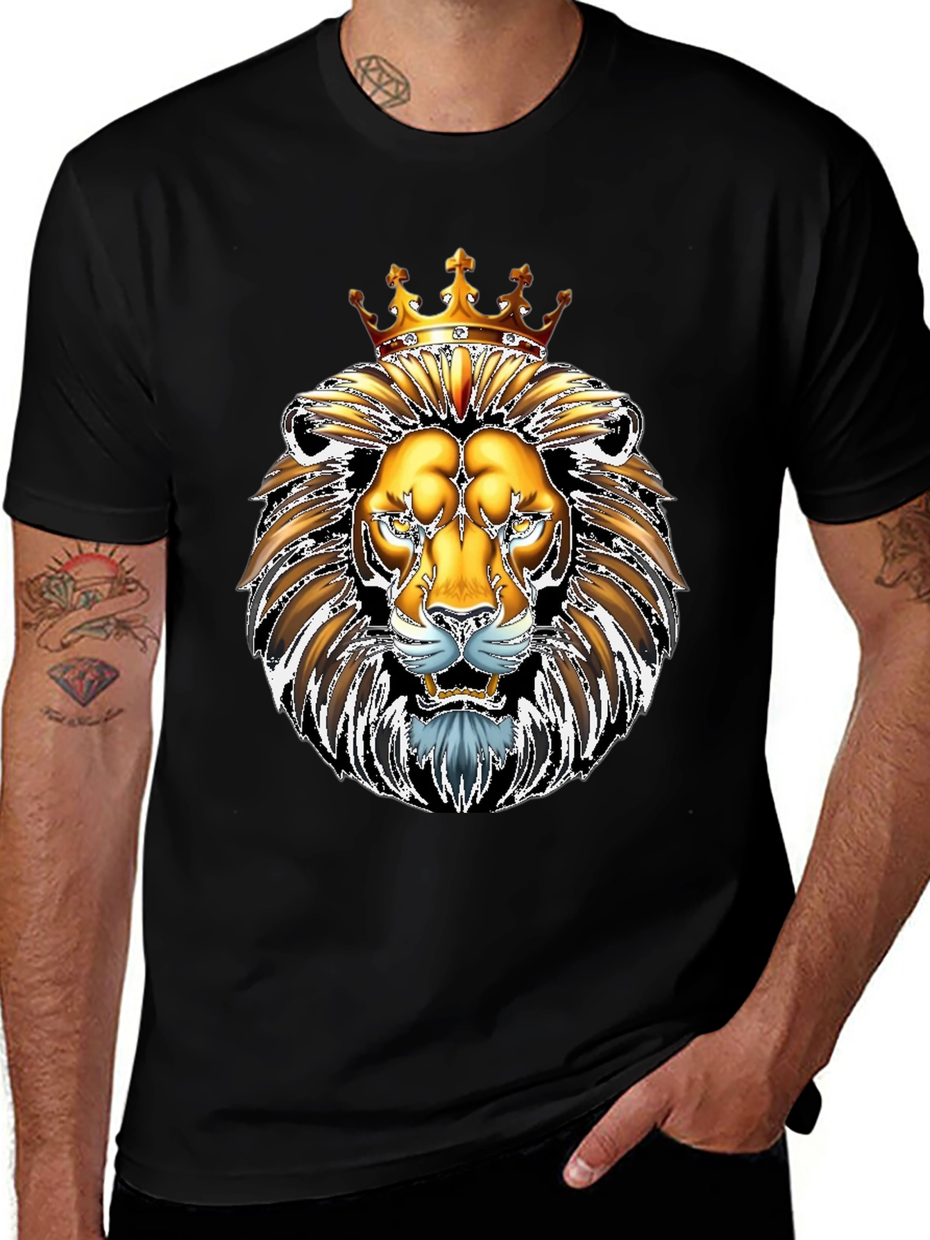 King Lion Graphic Tee - Majestic Animal Design