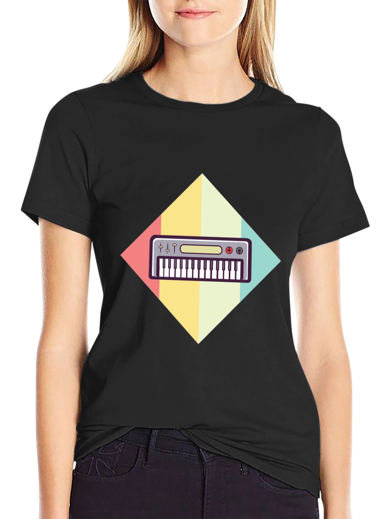 Retro Synthwave Keyboard Graphic Tee