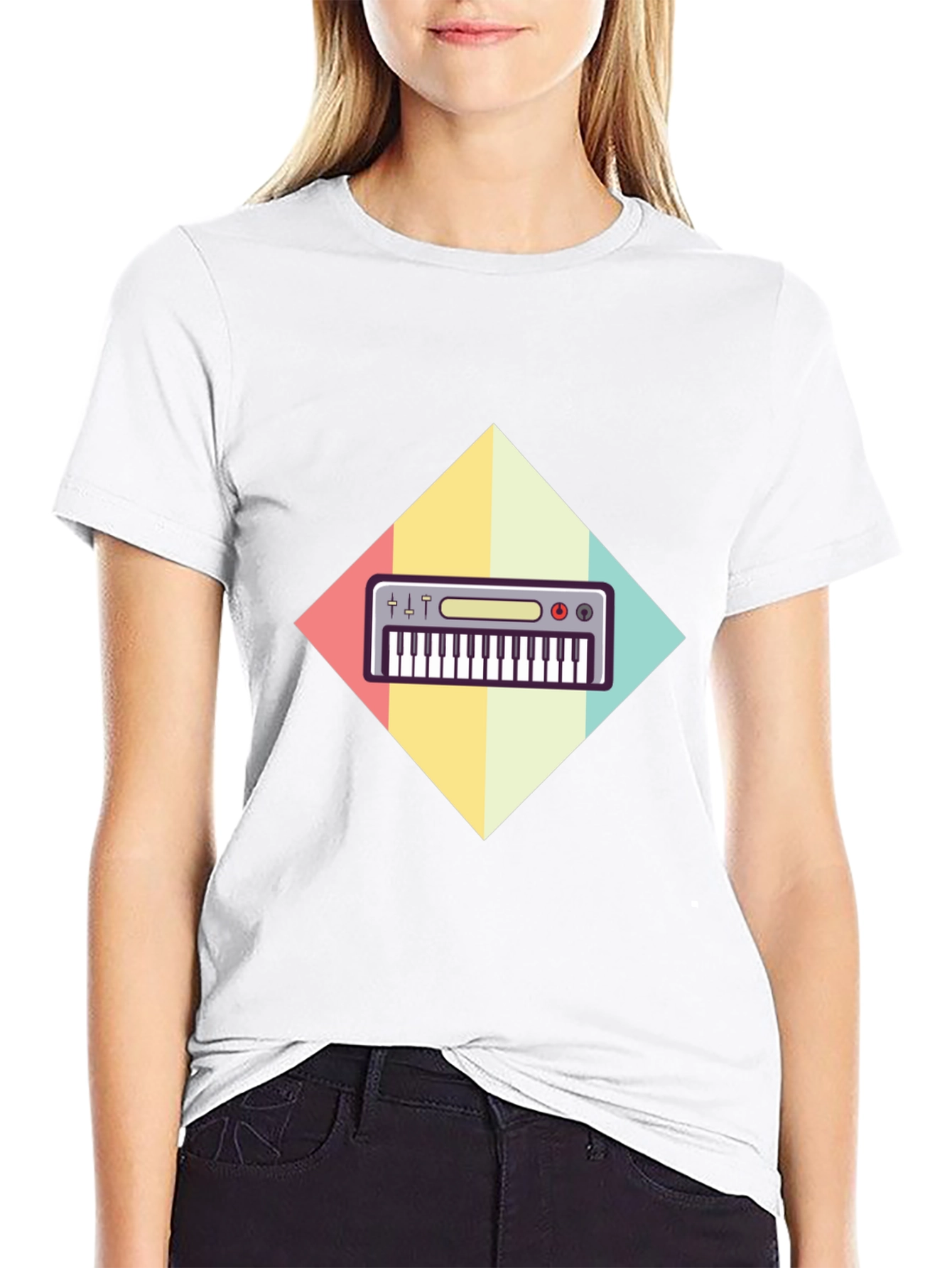 Retro Synthwave Keyboard Graphic Tee
