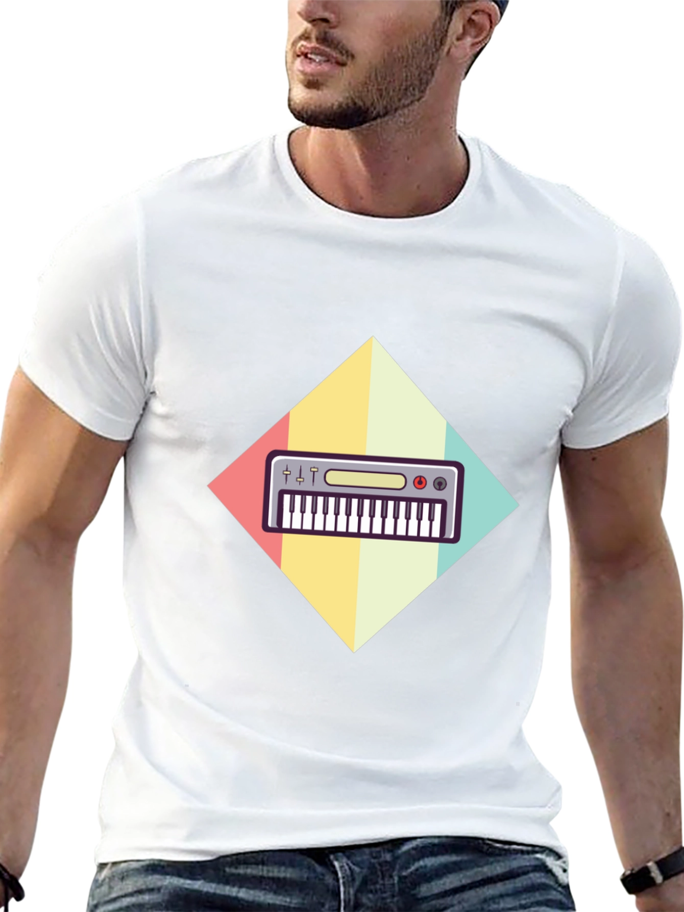 Retro Synthwave Keyboard Graphic Tee