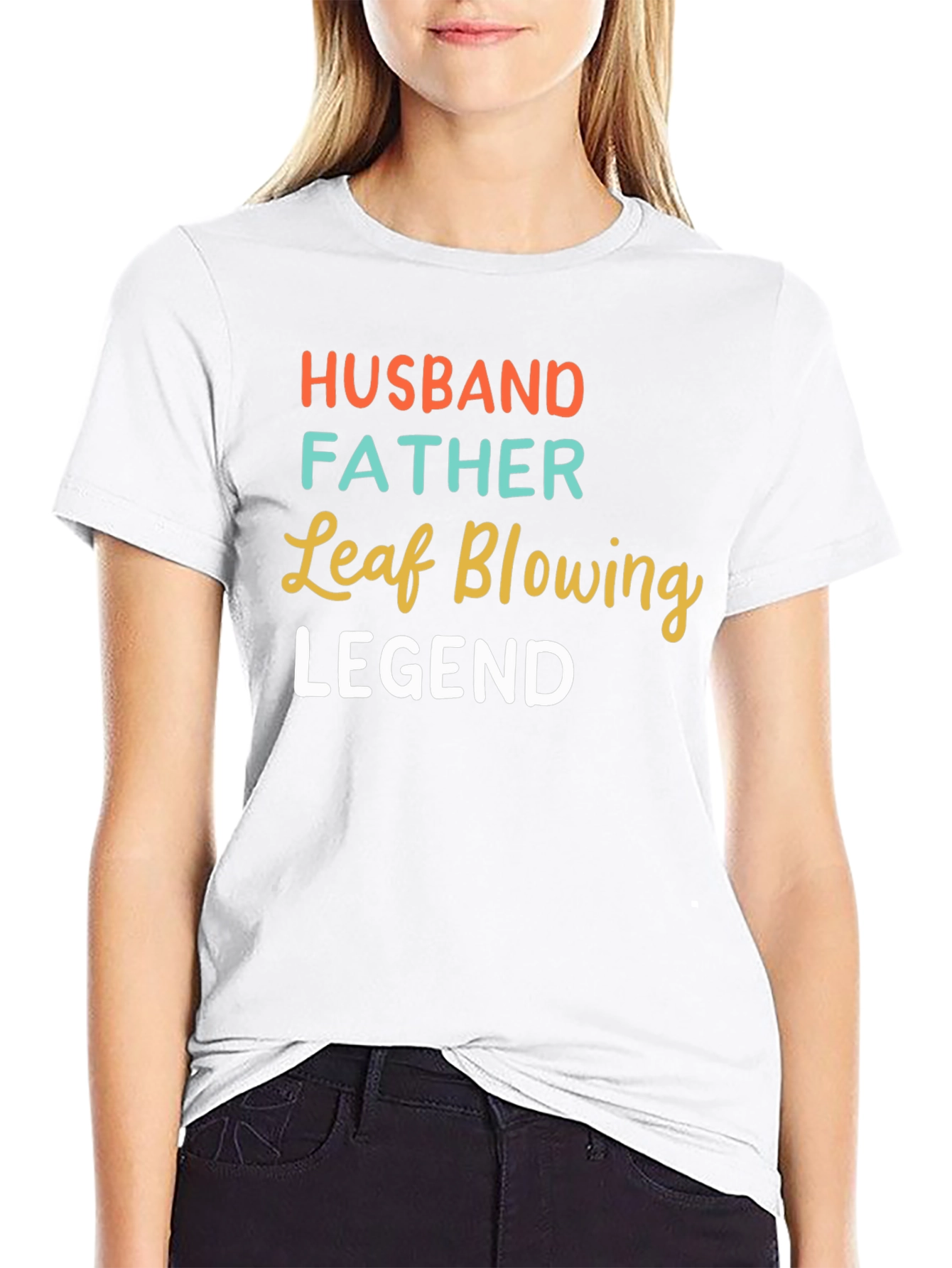 Husband Father Leaf Blowing Legend Graphic Tee