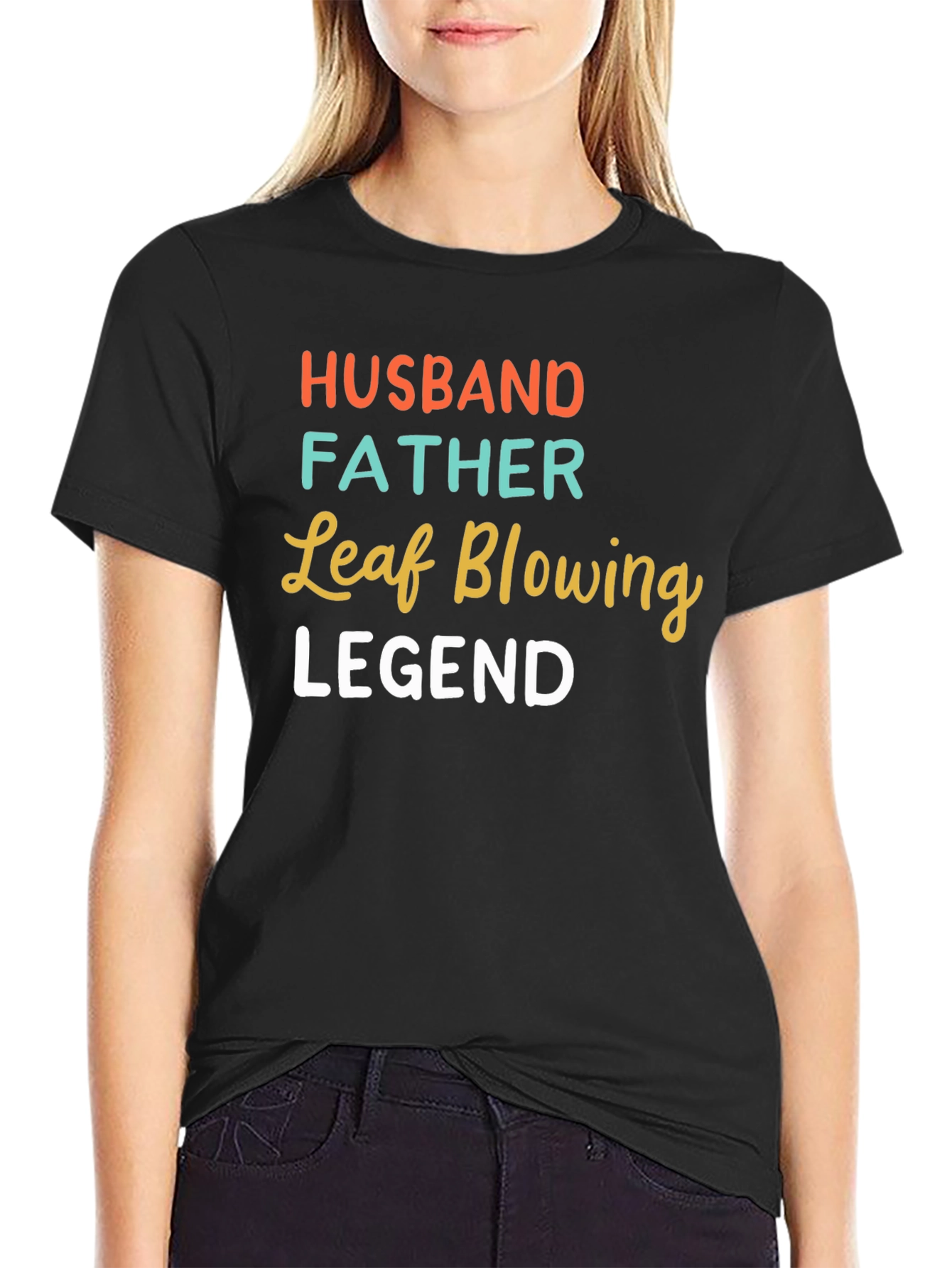 Husband Father Leaf Blowing Legend Graphic Tee
