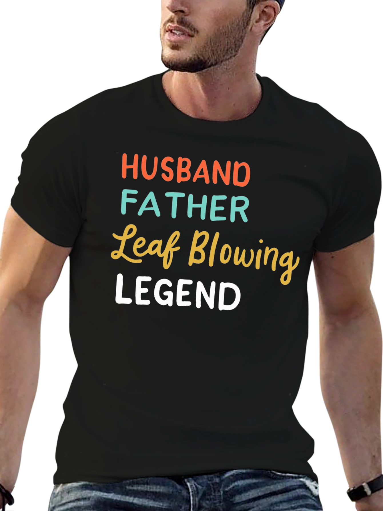 Husband Father Leaf Blowing Legend Graphic Tee