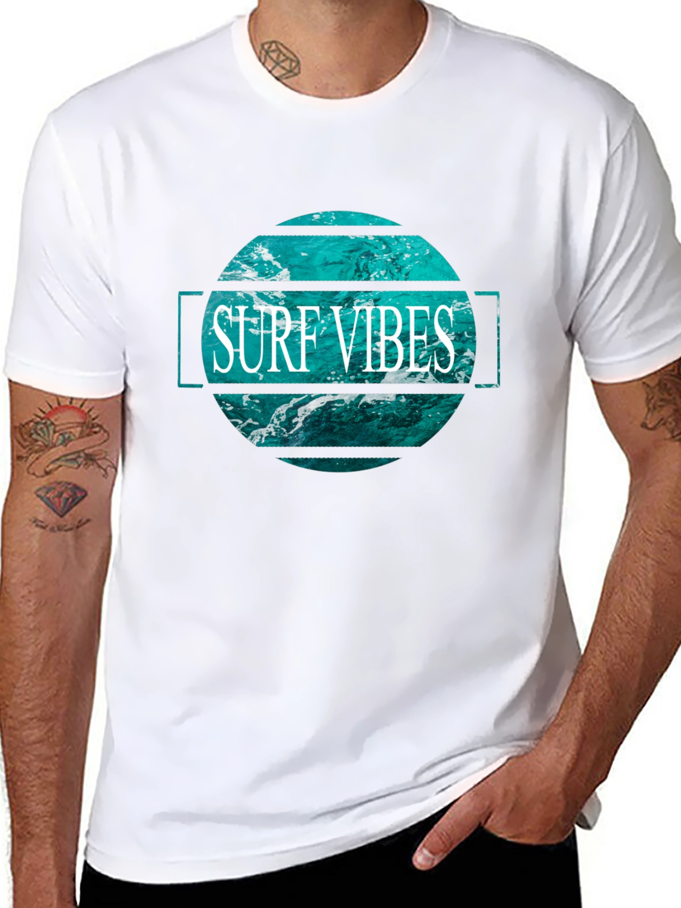 Surf Vibes Graphic T-Shirt - Ocean Wave Design