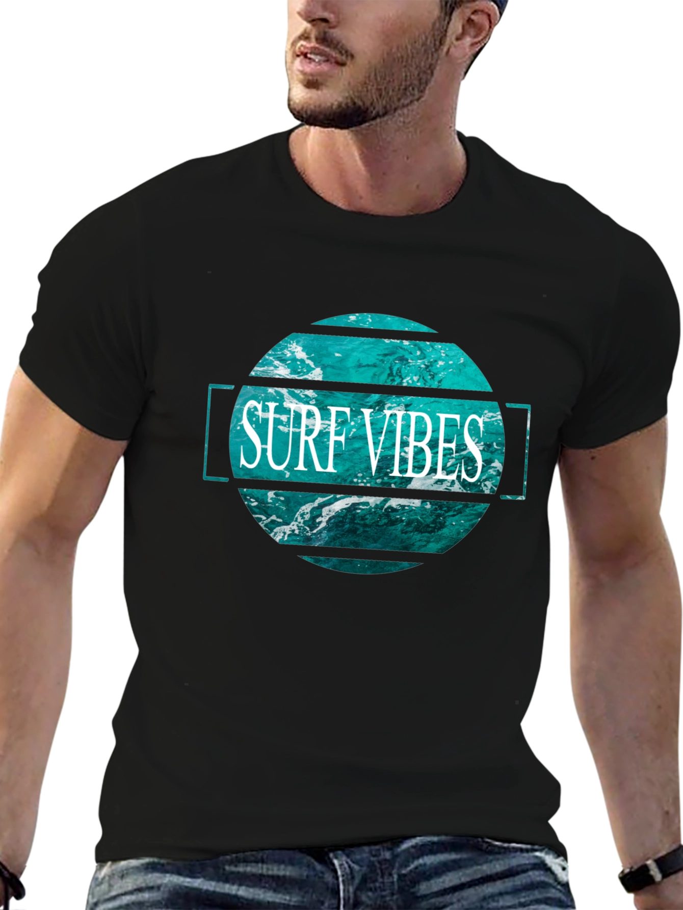 Surf Vibes Graphic T-Shirt - Ocean Wave Design