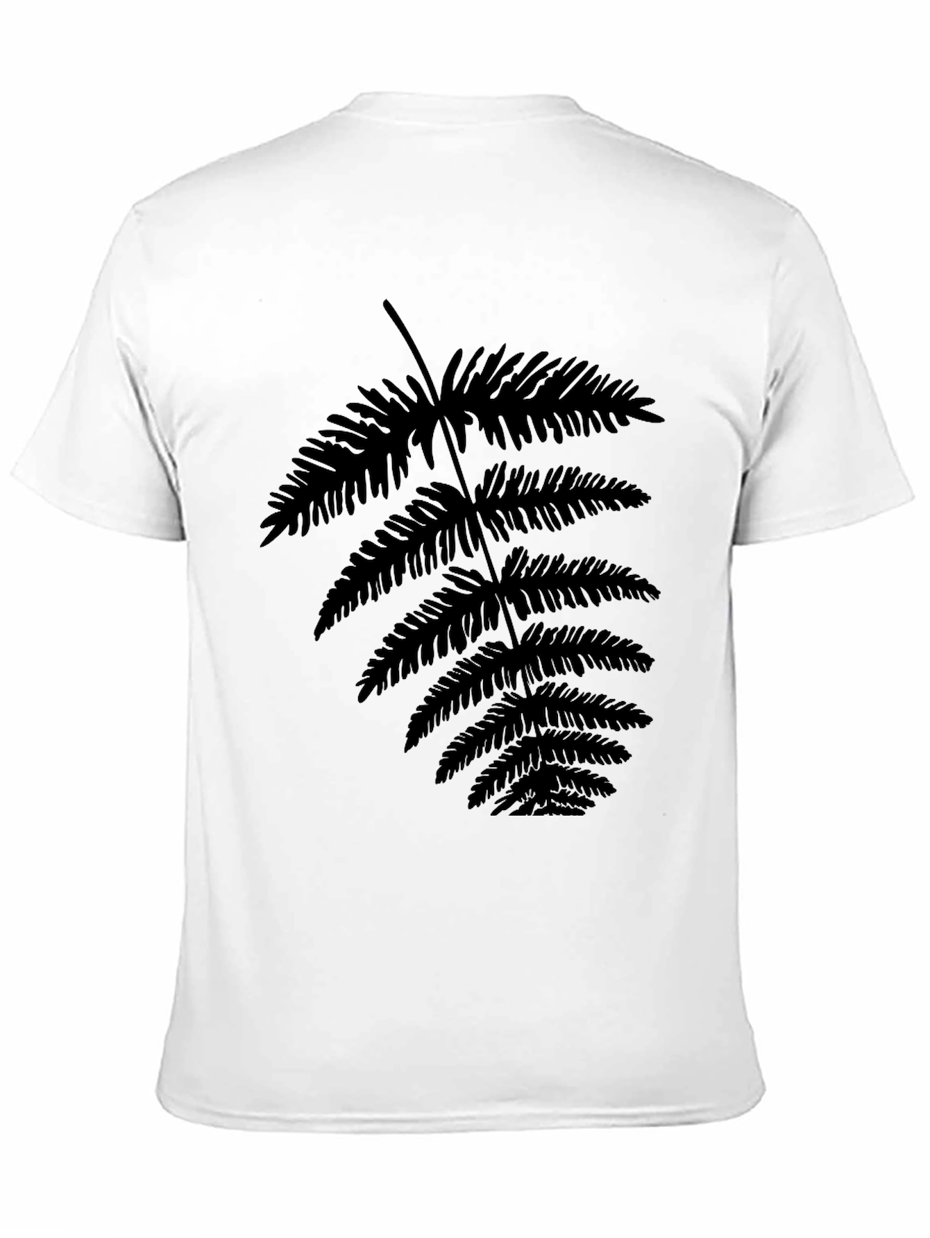 Botanical Fern Print Black T-Shirt