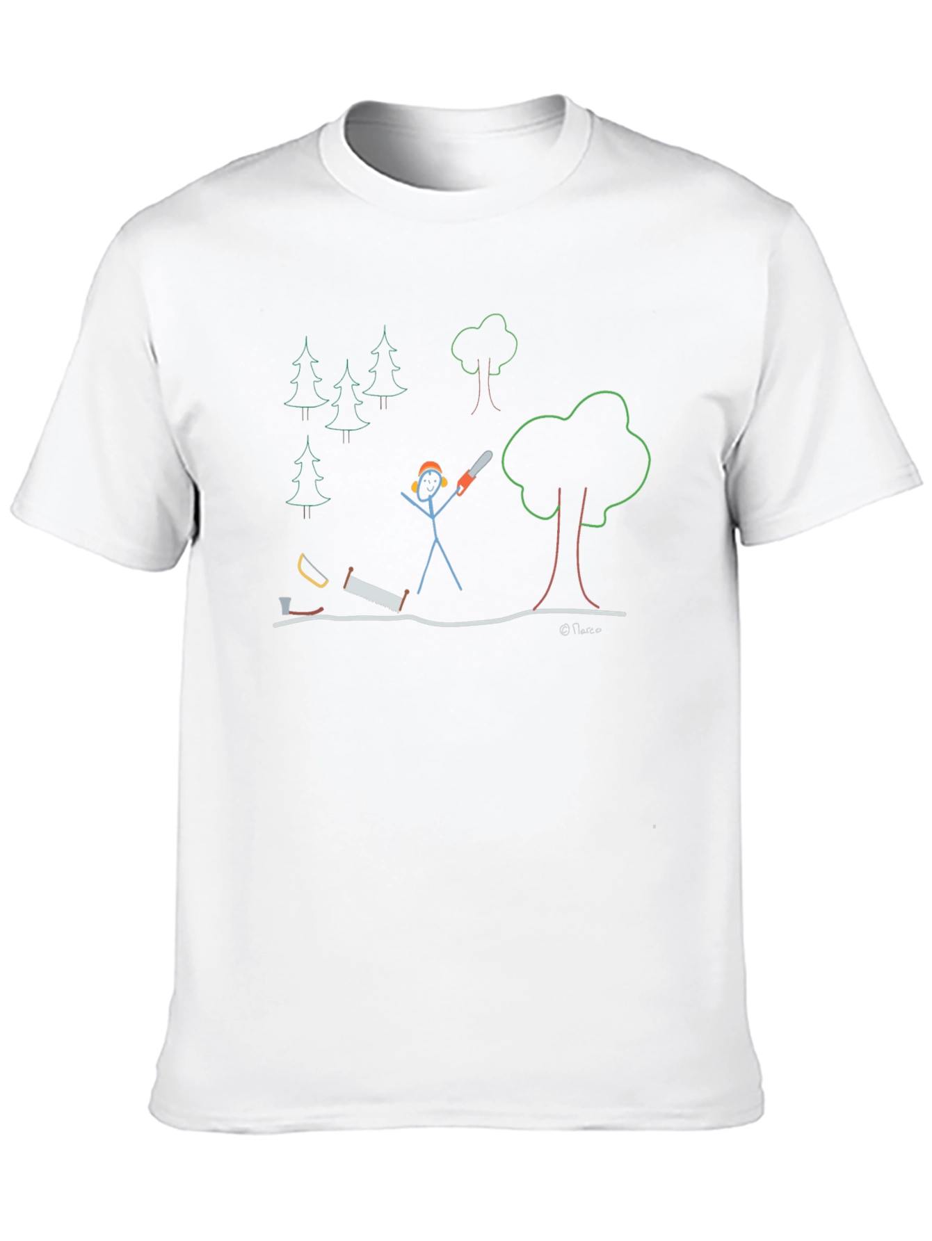 Funny Tree Cutter Black T-Shirt