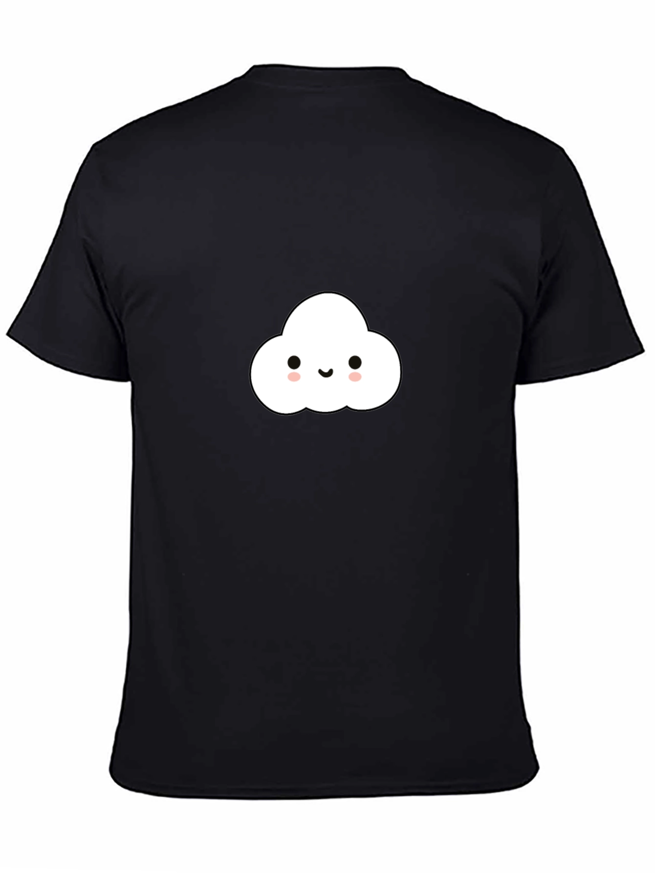 Cute Cloud Graphic Tee - Black Cotton Comfort